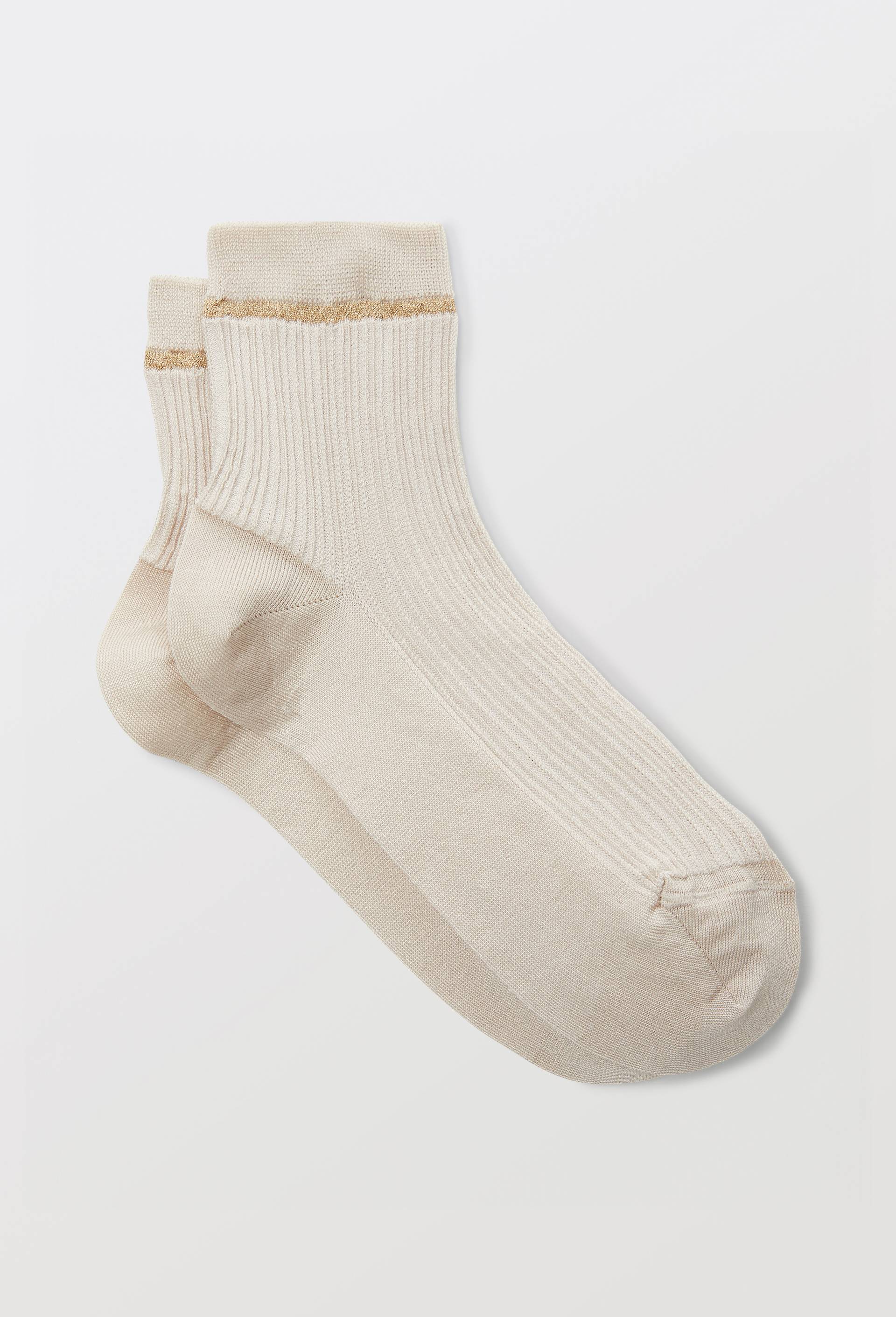 Paire de socquettes fantaisie avec lurex Le Bourget, Beige, swatch image