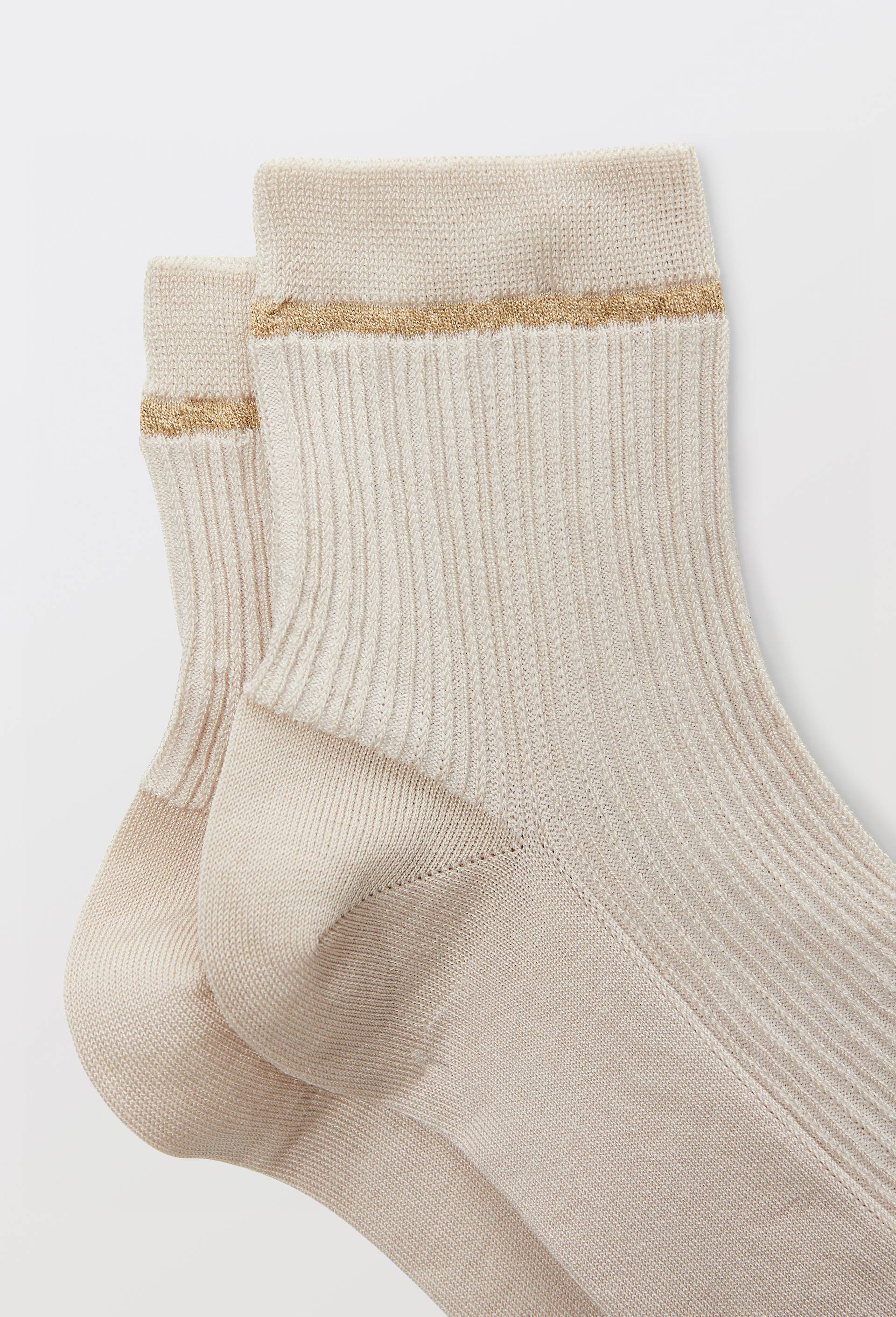 Paire de socquettes fantaisie avec lurex Le Bourget, Beige, large image number 1.0