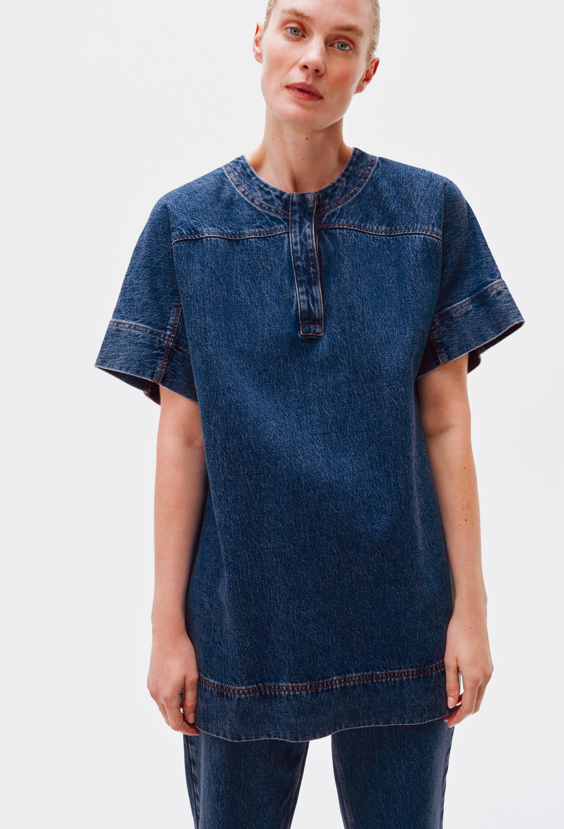 Robe manches courtes en denim - ATELIER DENIM, Bleu, large image number 0