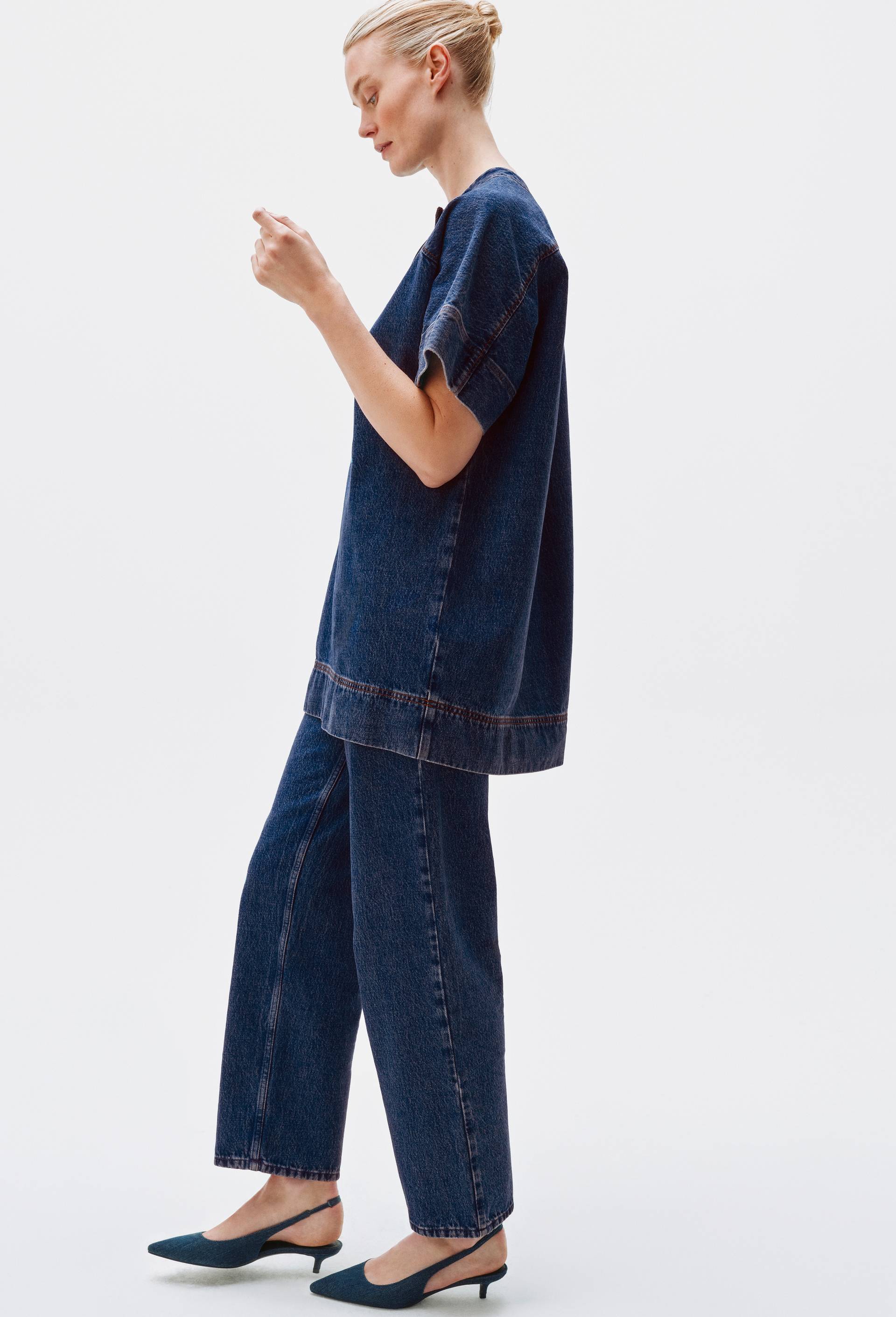 Robe manches courtes en denim - ATELIER DENIM, Bleu, large image number 1.0