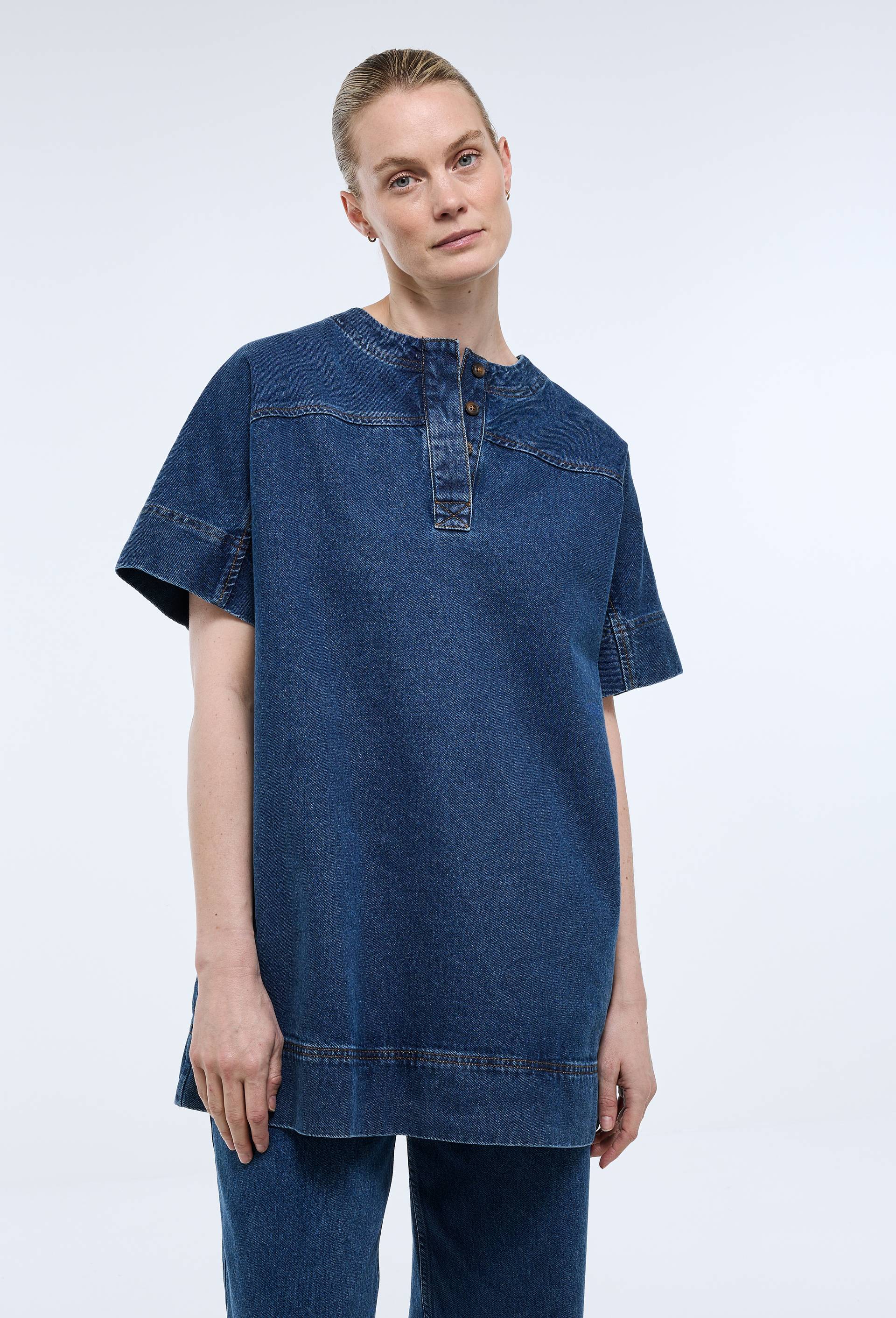 Robe manches courtes en denim - ATELIER DENIM, Bleu, large image number 2