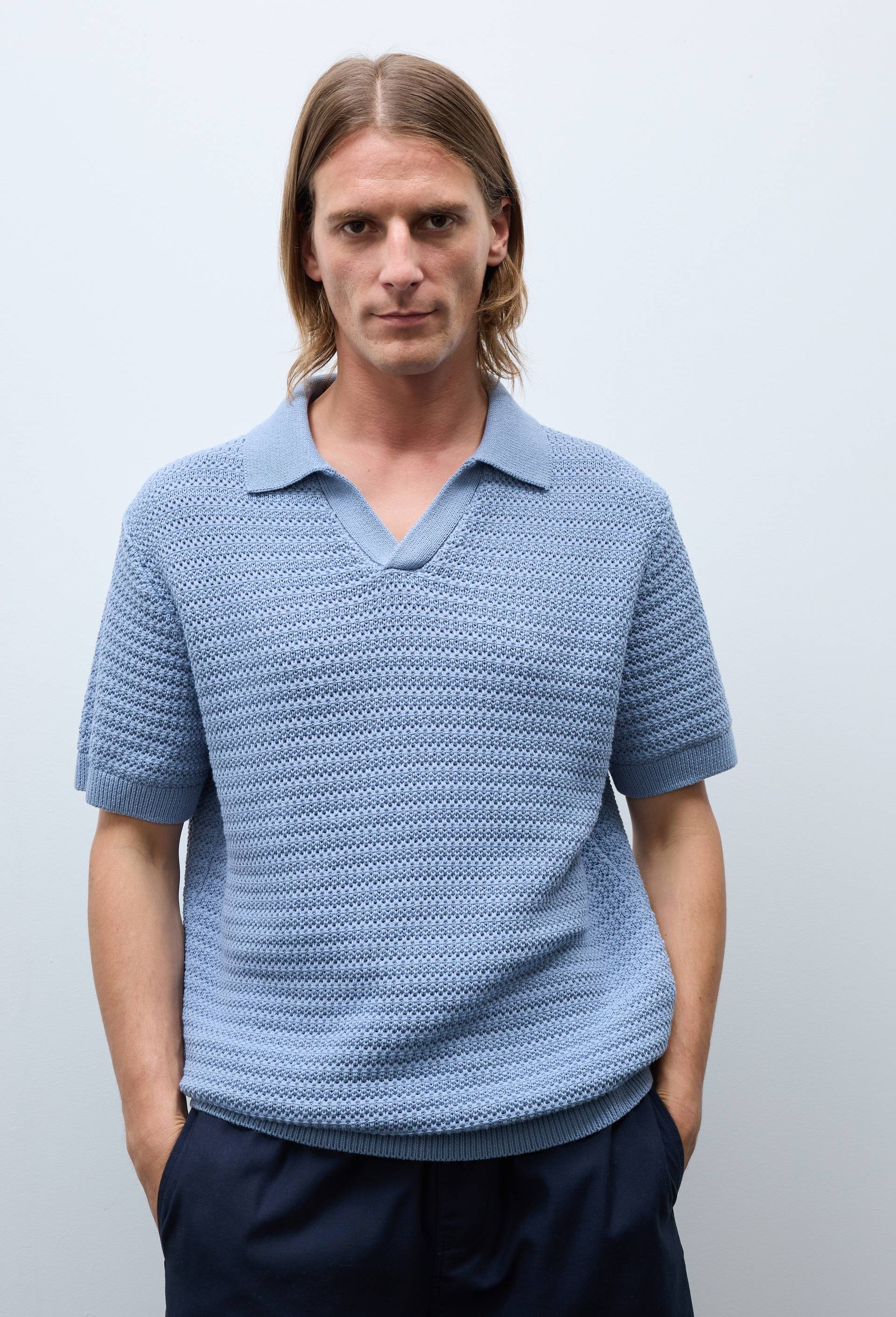 Pull sans manches col polo, Bleu, large image number 0
