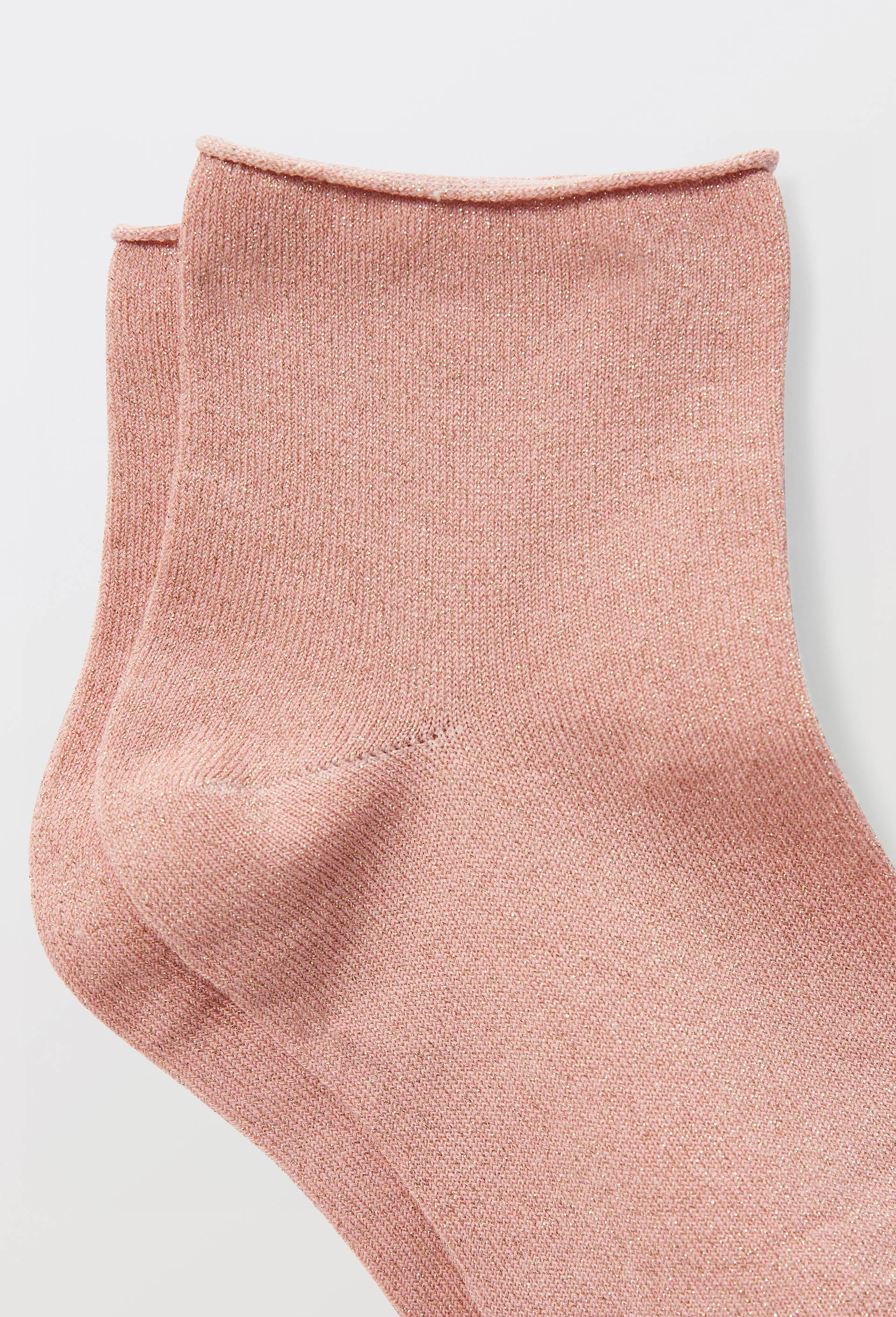 Paire de socquettes fantaisie avec lurex Le Bourget, Rose, large image number 1.0