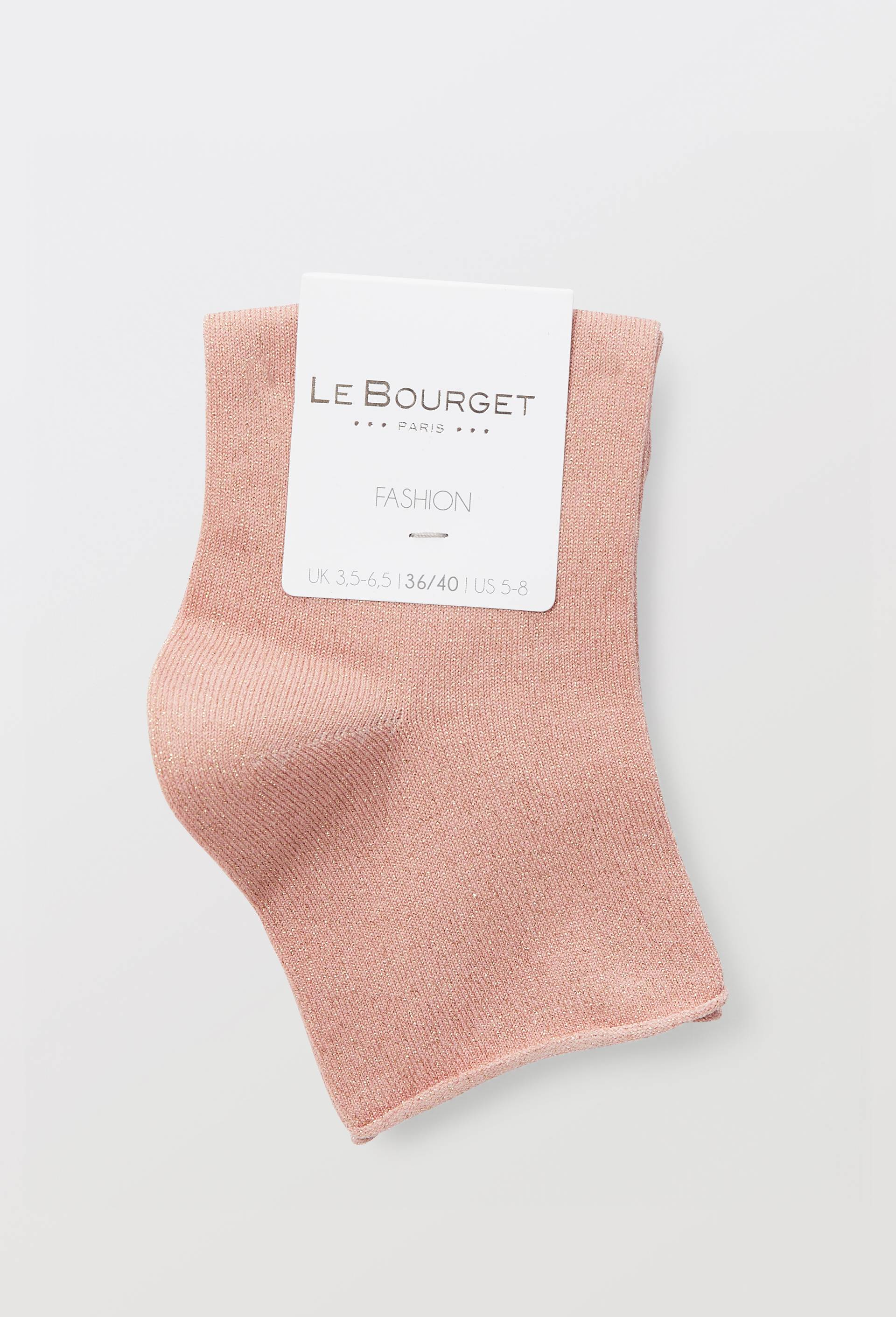 Paire de socquettes fantaisie avec lurex Le Bourget, Rose, large image number 2