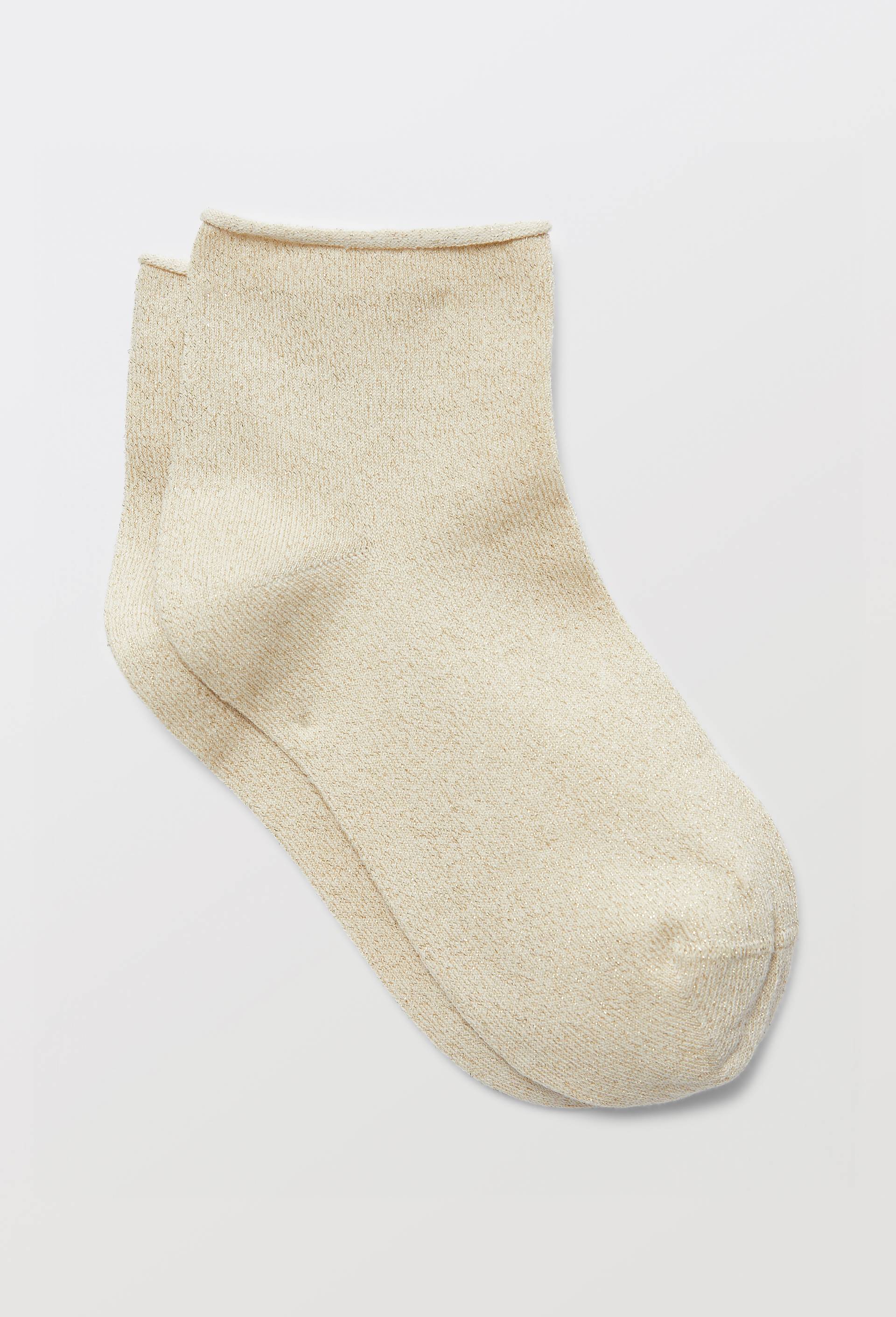 Paire de socquettes fantaisie avec lurex Le Bourget, Or, swatch image