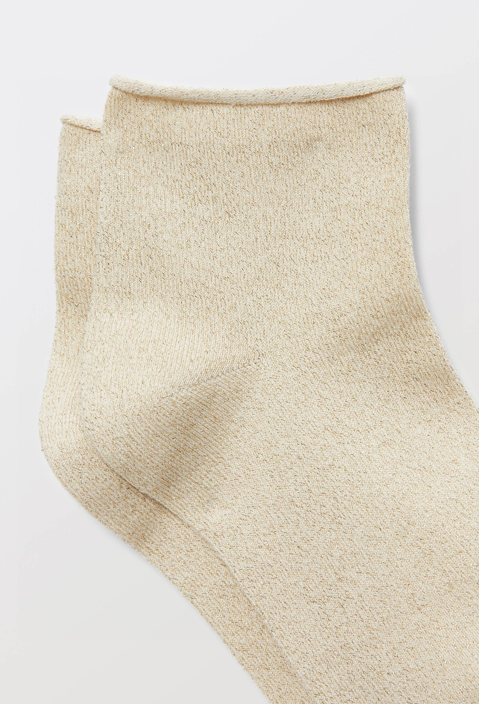 Paire de socquettes fantaisie avec lurex Le Bourget, Or, large image number 1