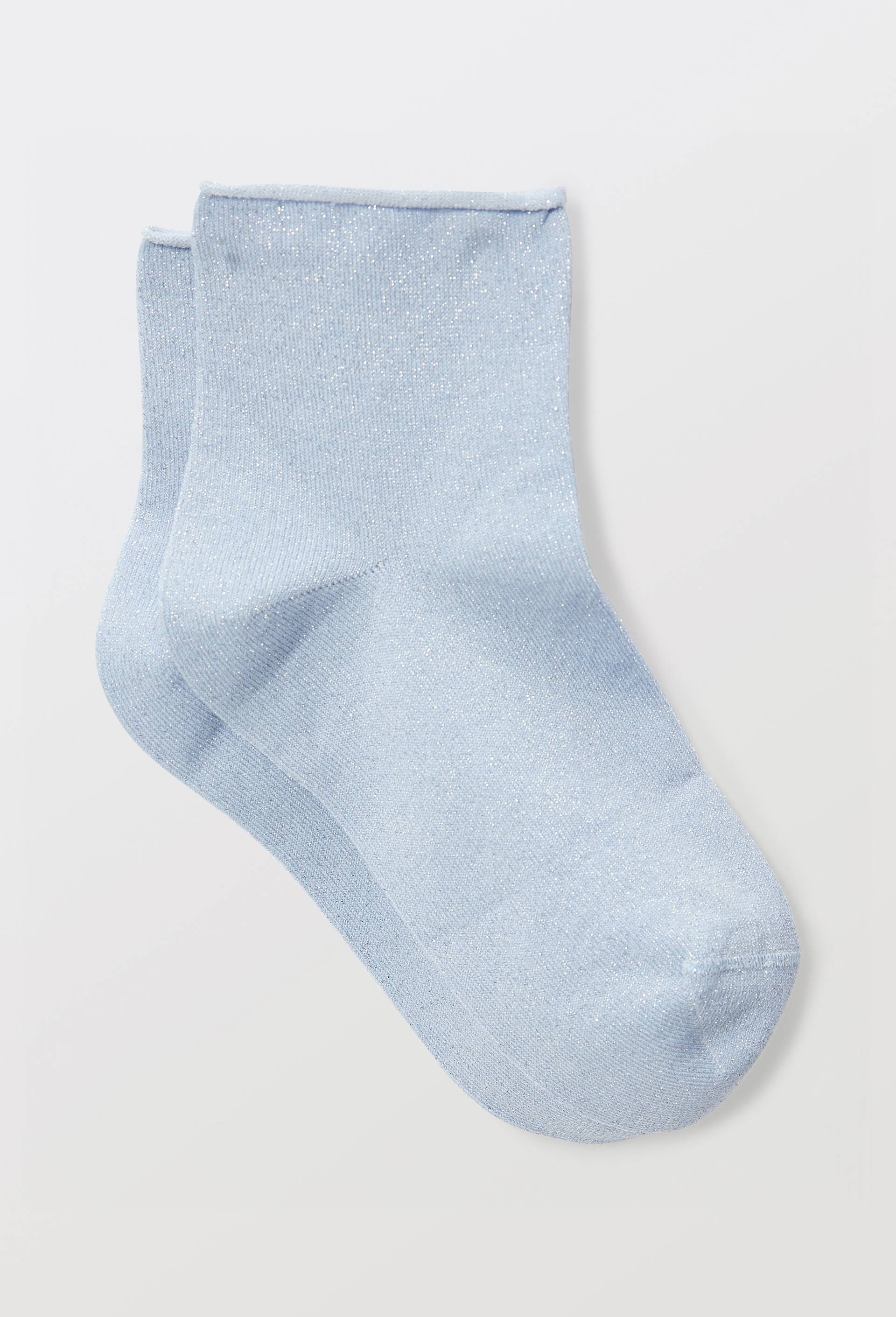 Paire de socquettes fantaisie avec lurex Le Bourget, Bleu clair, large image number 0