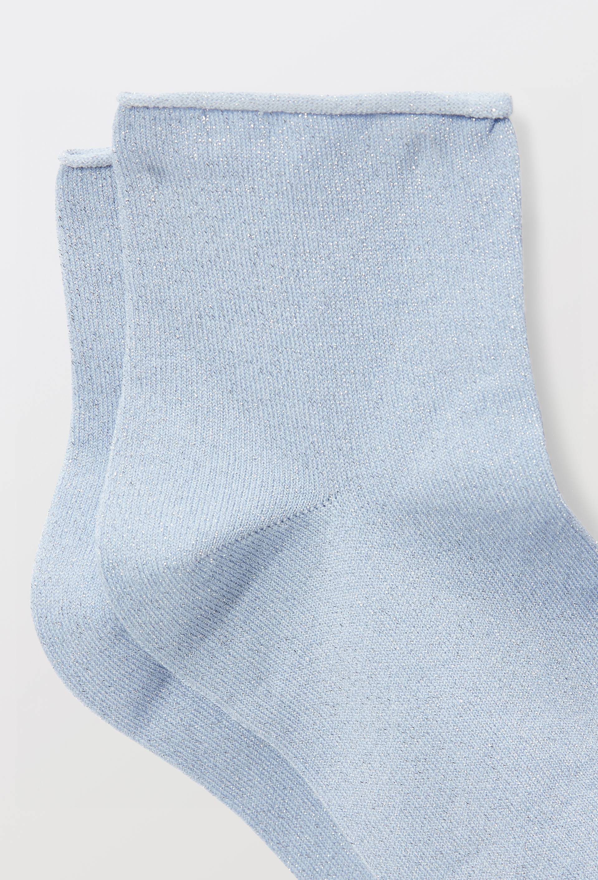 Paire de socquettes fantaisie avec lurex Le Bourget, Bleu clair, large image number 1.0