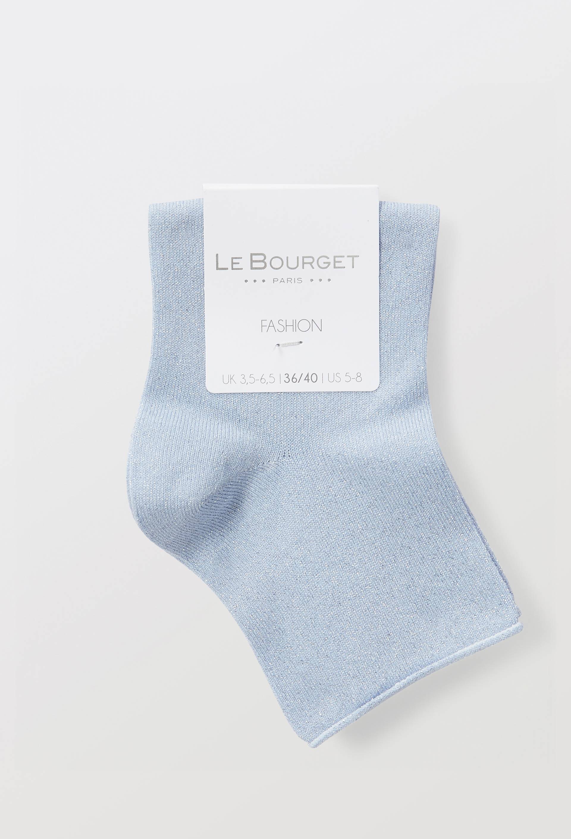 Paire de socquettes fantaisie avec lurex Le Bourget, Bleu clair, large image number 2