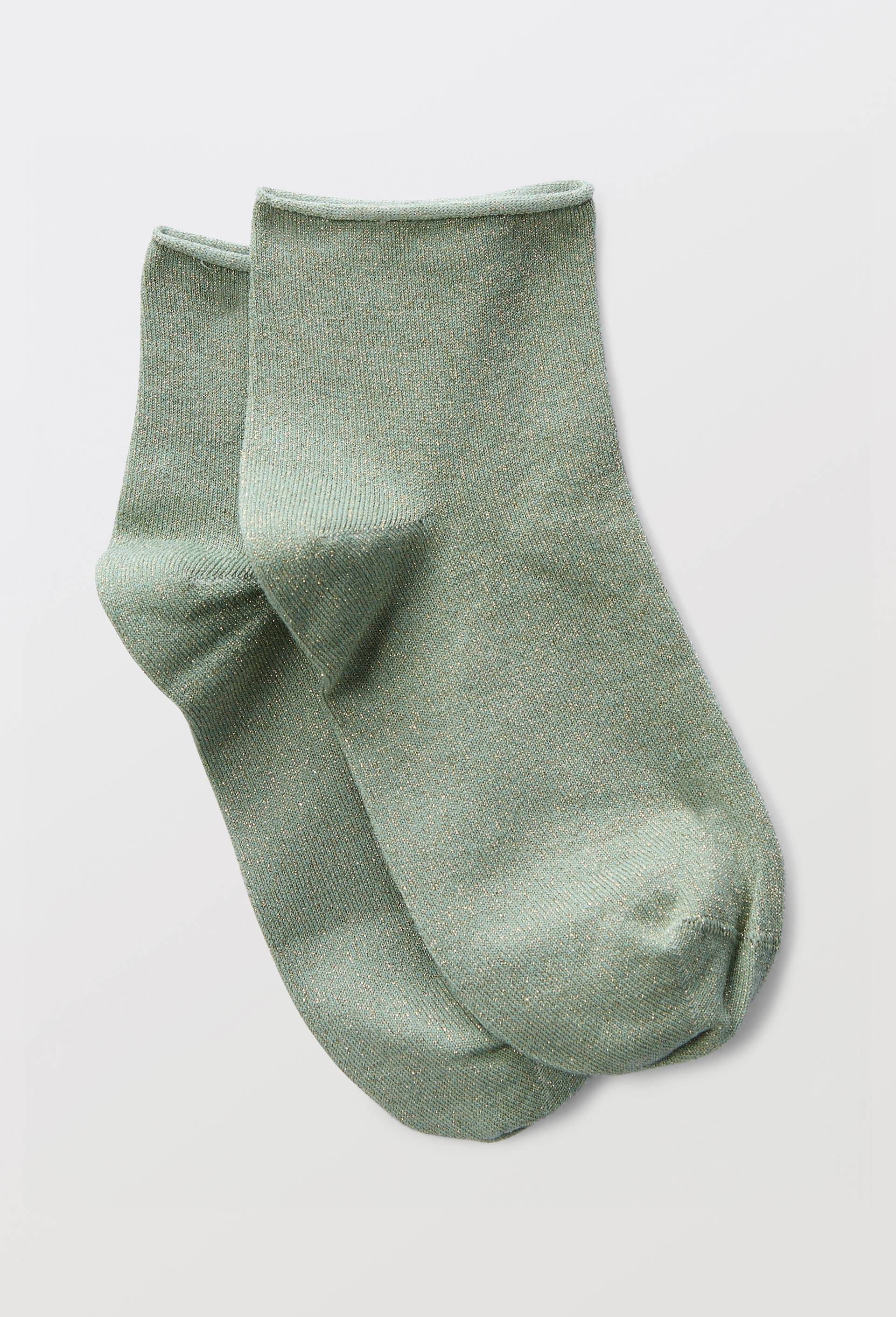 Paire de socquettes fantaisie avec lurex Le Bourget, Vert clair, swatch image