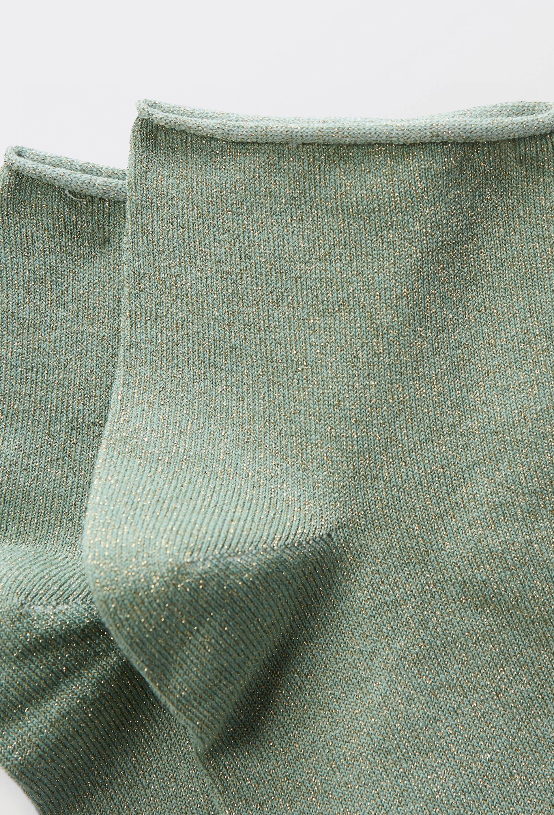 Paire de socquettes fantaisie avec lurex Le Bourget, Vert clair, large image number 1