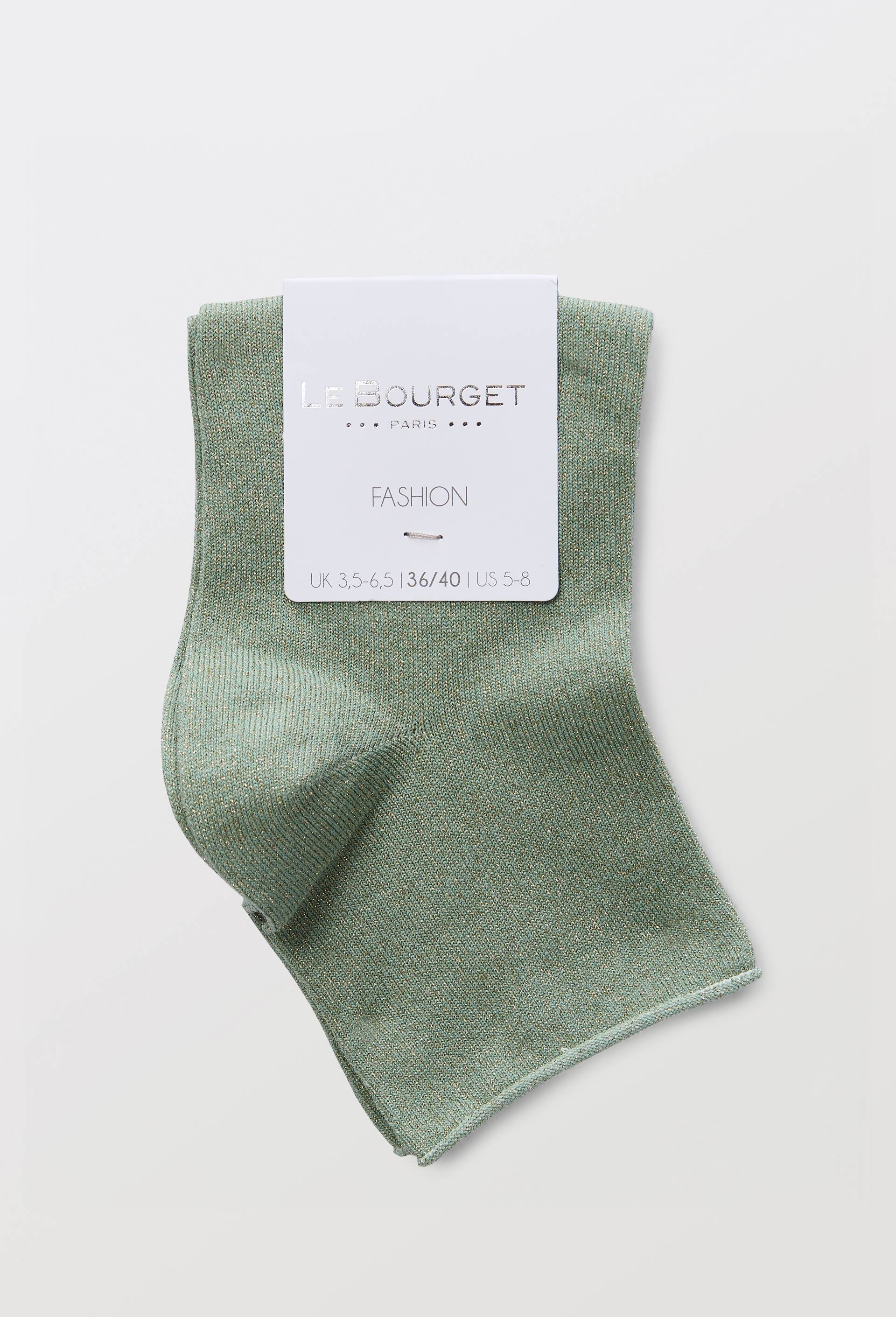 Paire de socquettes fantaisie avec lurex Le Bourget, Vert clair, large image number 2.0