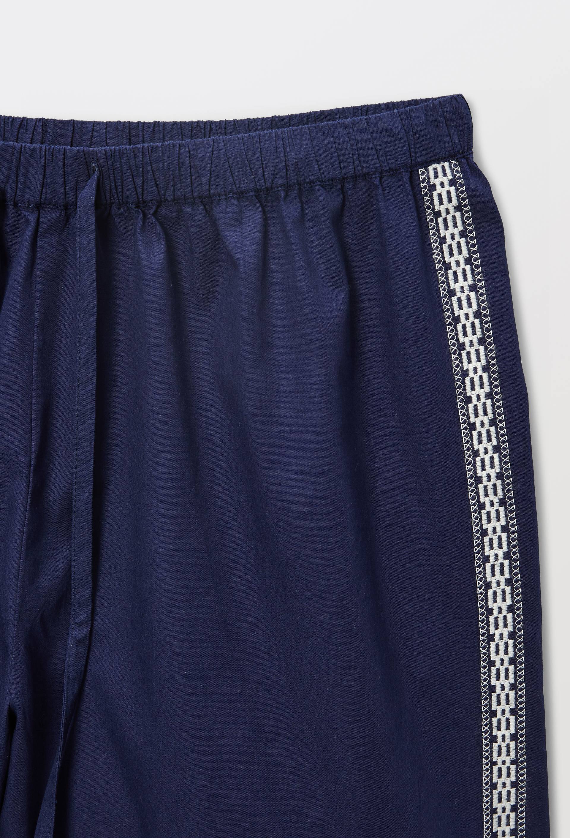 Short en coton avec broderie, Bleu fonc&eacute;, large image number 3
