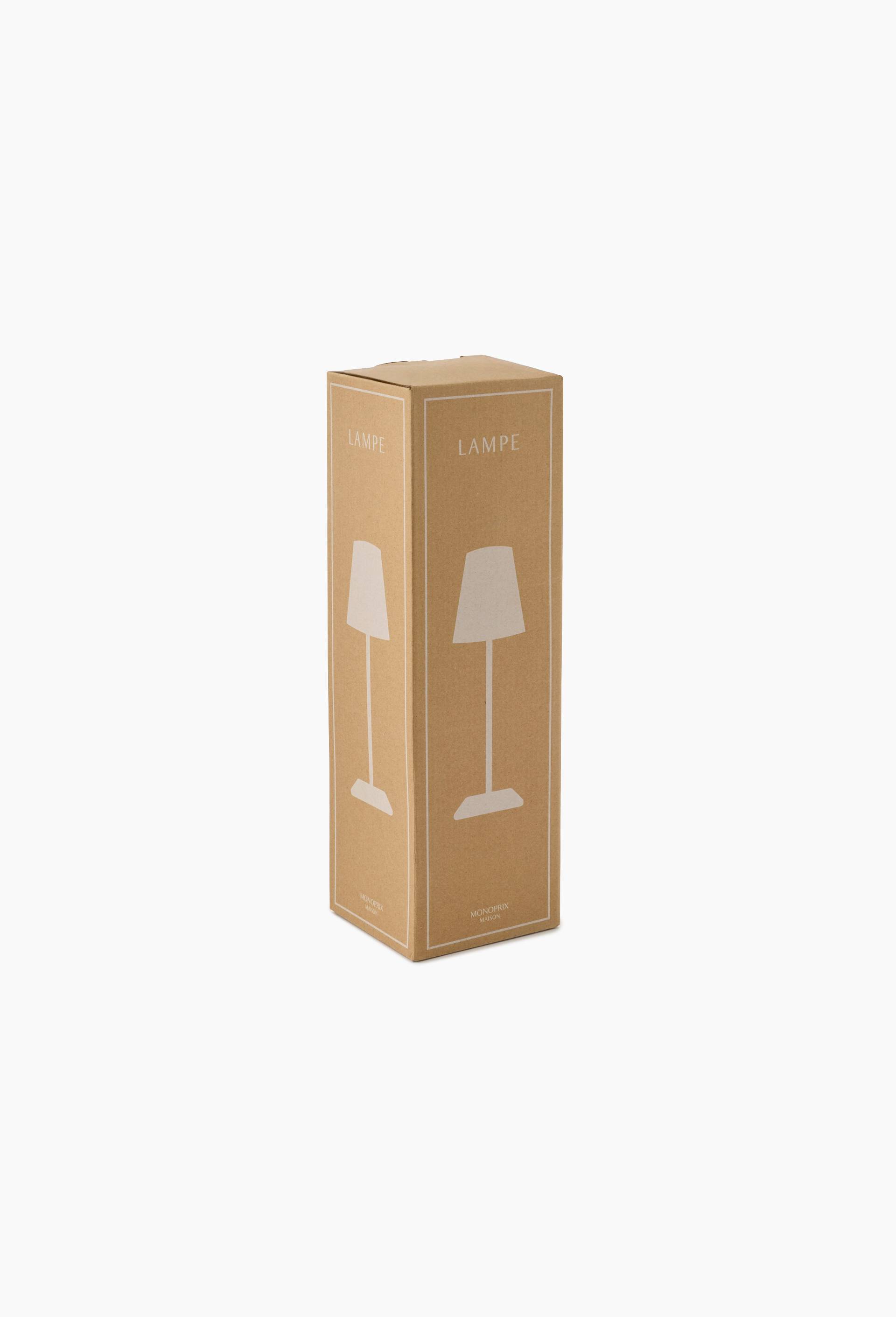 Lampe LED,10x10x38cm, en m&eacute;tal, Blanc, large image number 2
