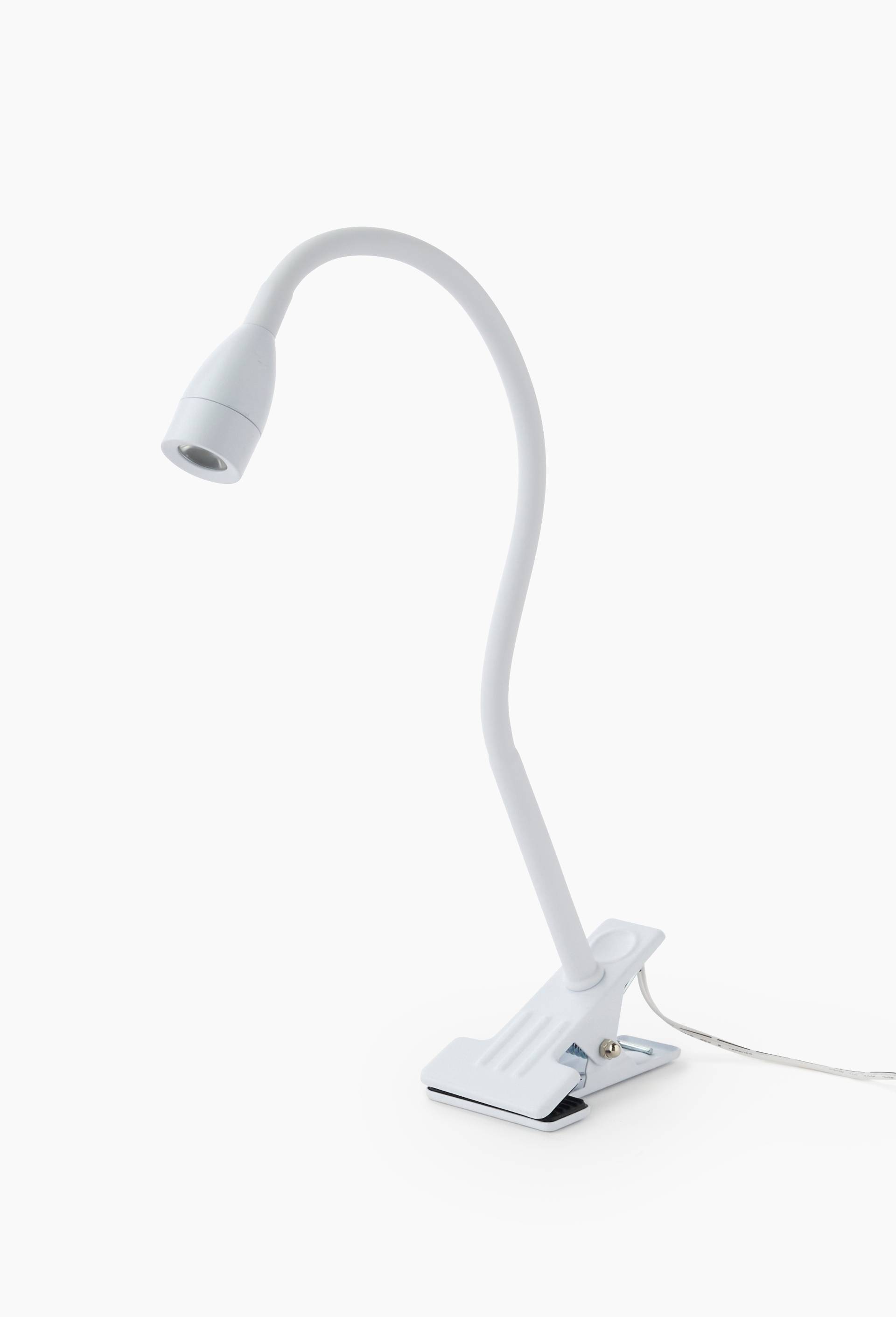 Lampe clip,H36cmx3cm, en plastique et m&eacute;tal, Blanc, large image number 0.0