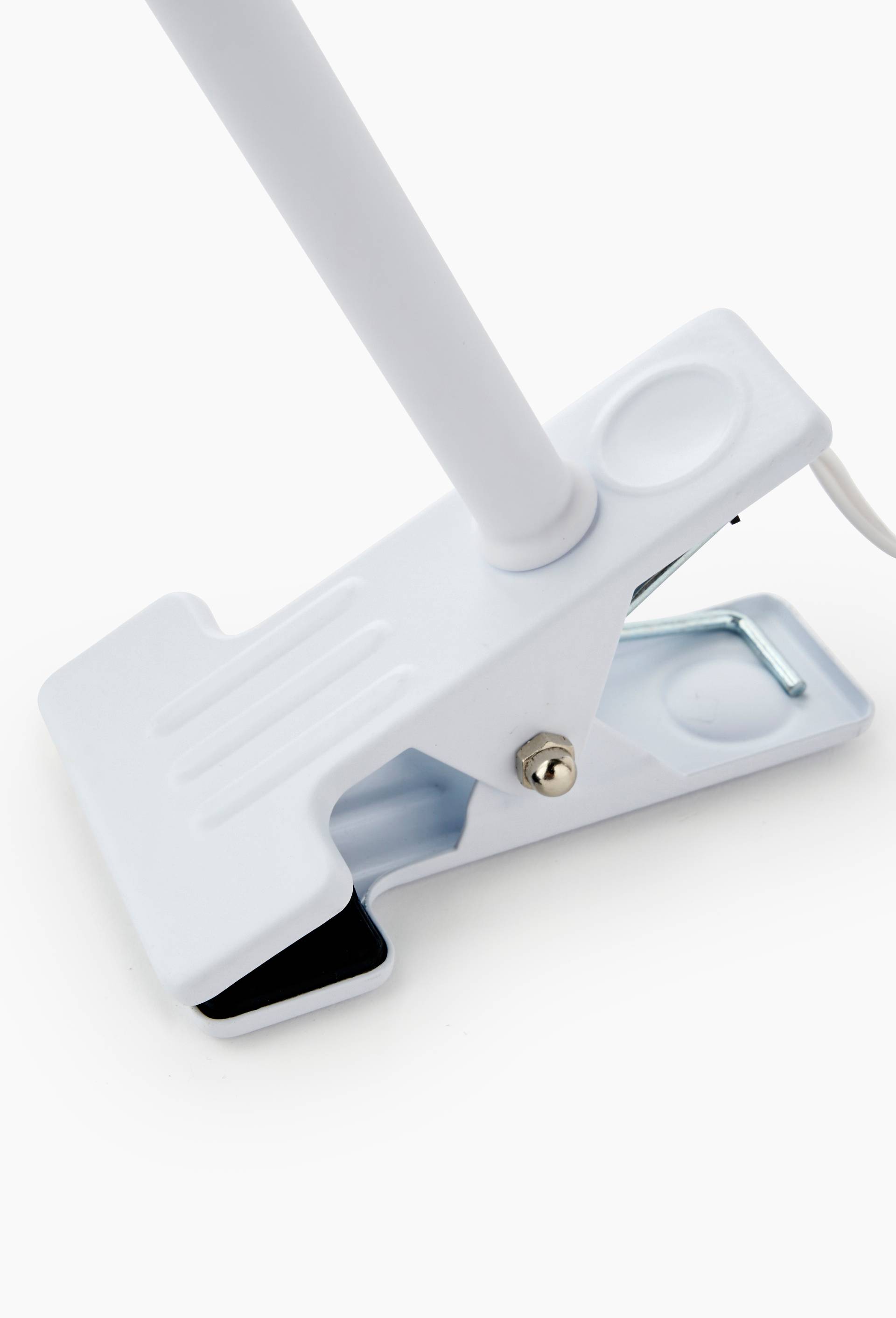 Lampe clip,H36cmx3cm, en plastique et m&eacute;tal, Blanc, large image number 1.0