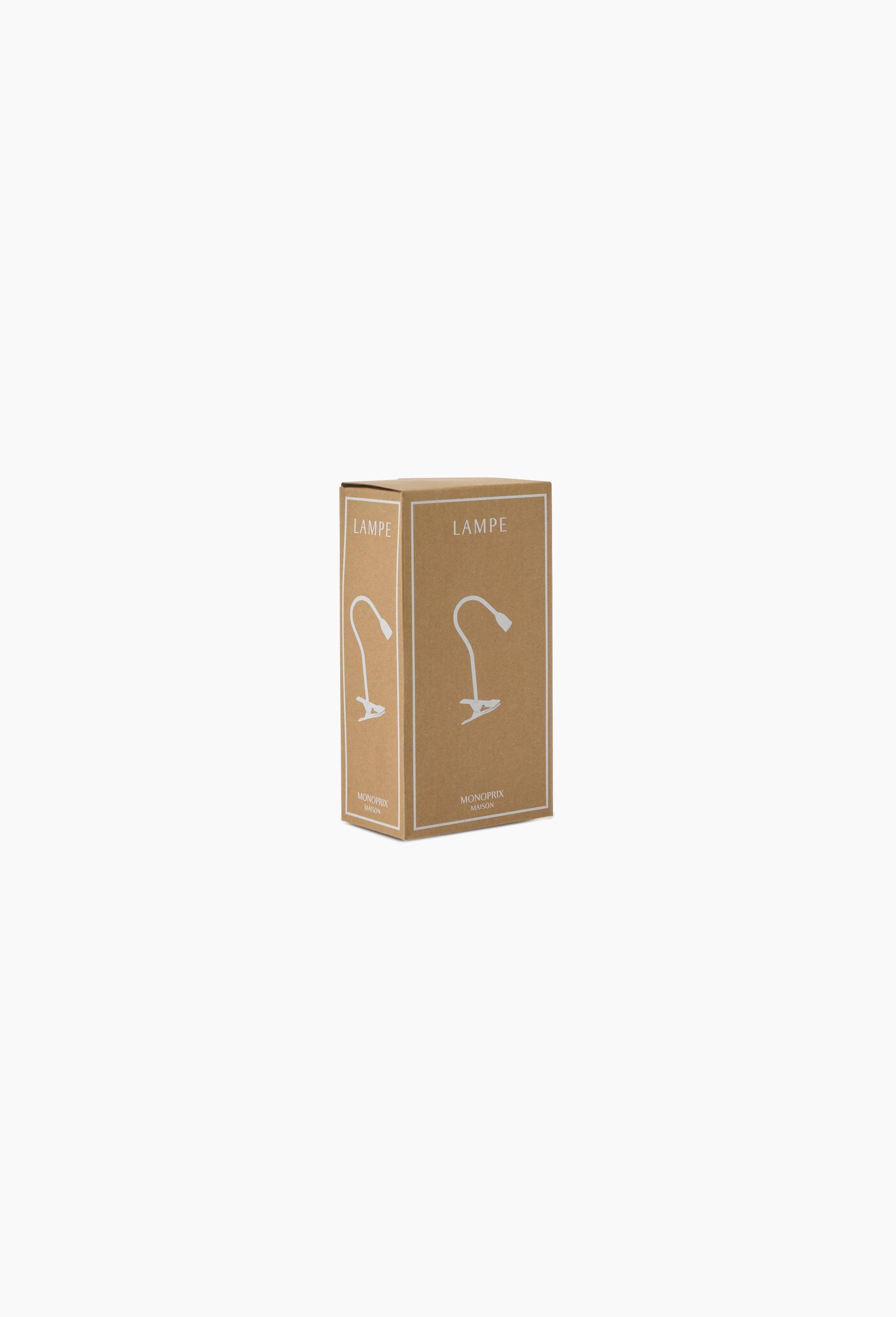 Lampe clip,H36cmx3cm, en plastique et m&eacute;tal, Blanc, large image number 2.0