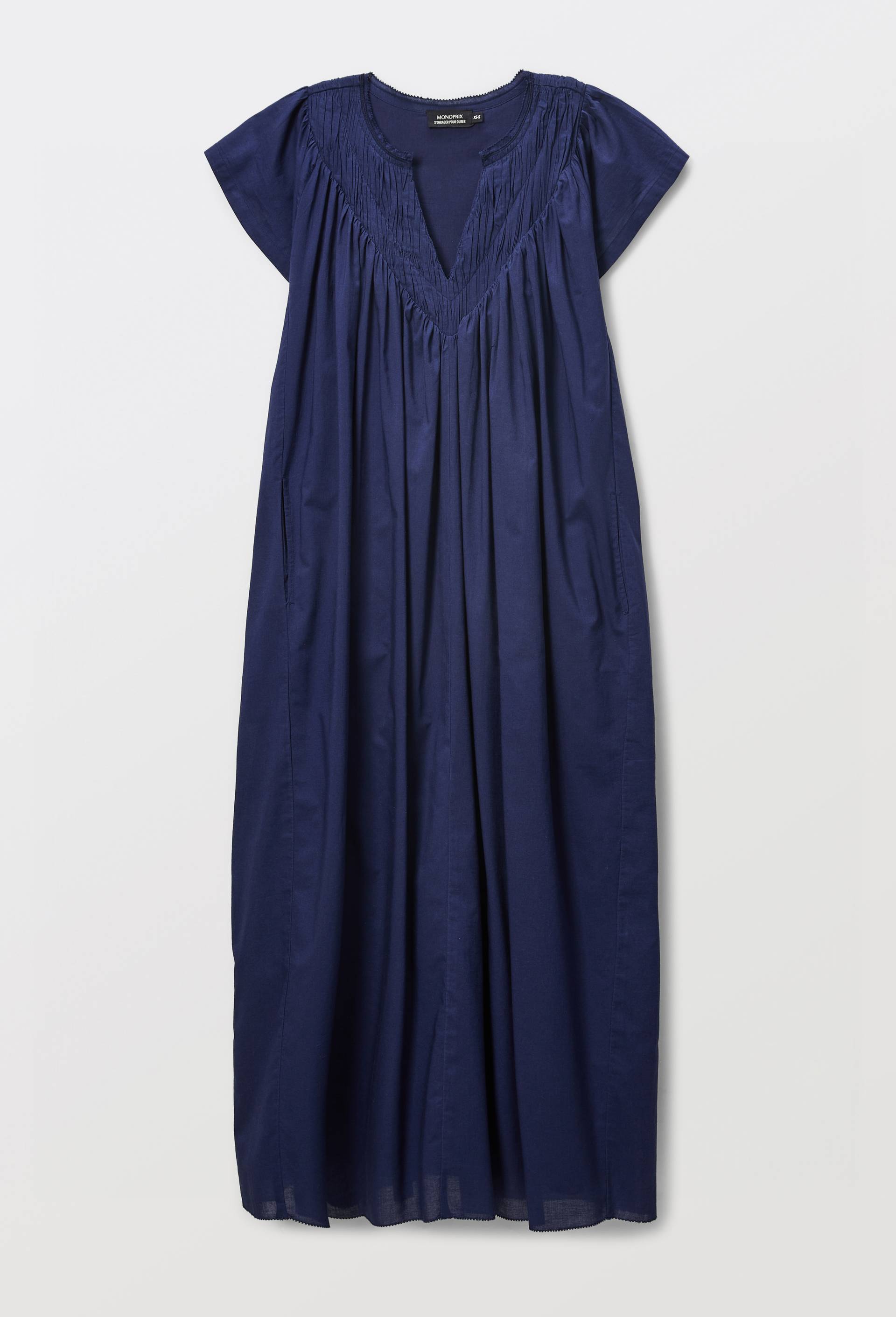 Robe longue unie en coton BIO GOTS, Bleu fonc&eacute;, large image number 2