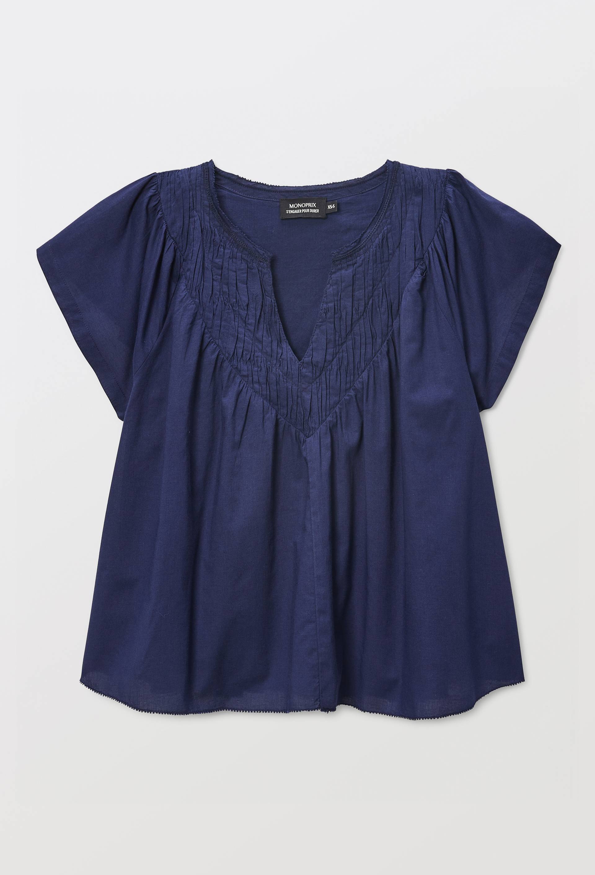 Top manches courtes uni en coton BIO GOTS, Bleu fonc&eacute;, large image number 2