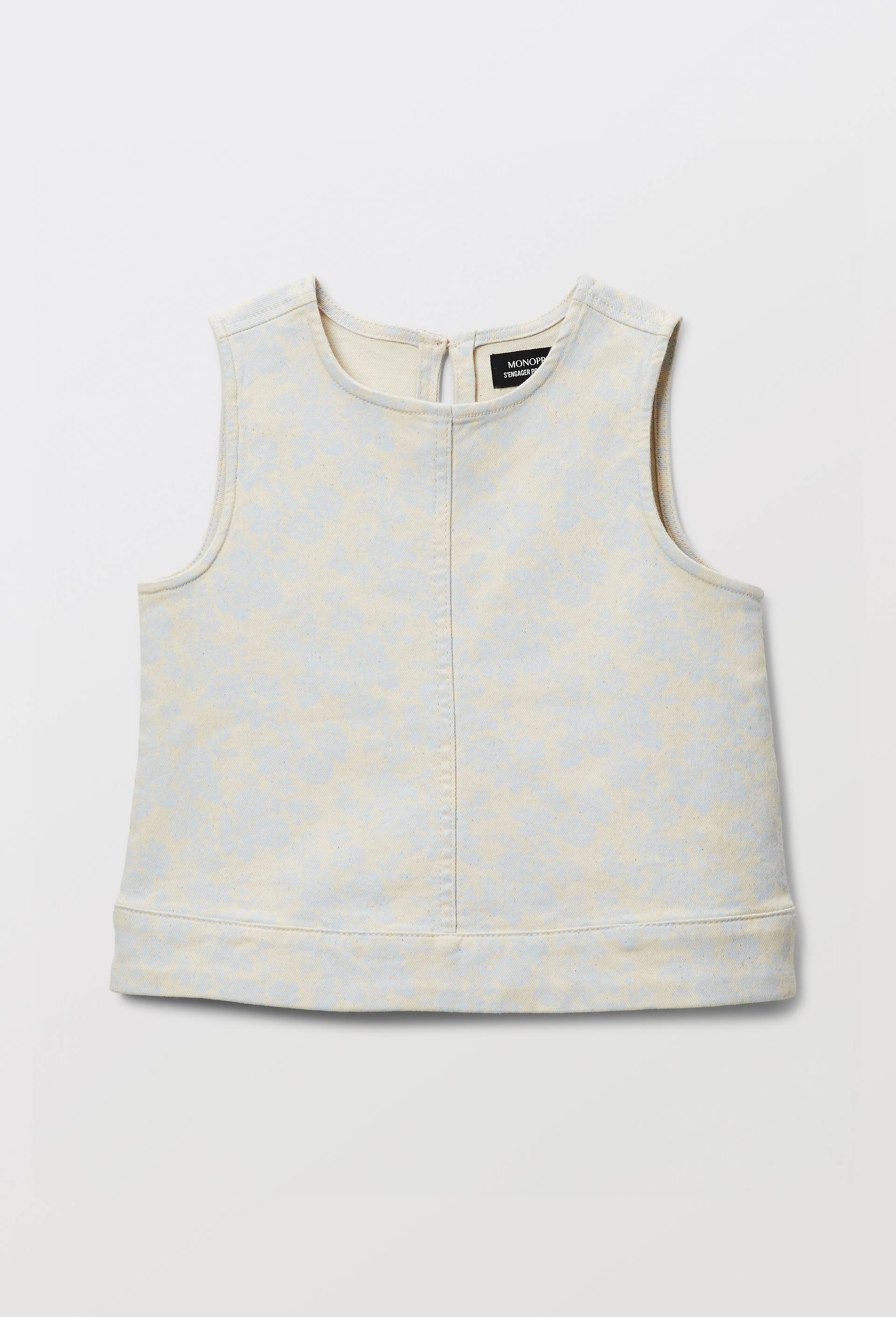 Top sans manches en twill imprim&eacute;, Beige clair, large image number 2