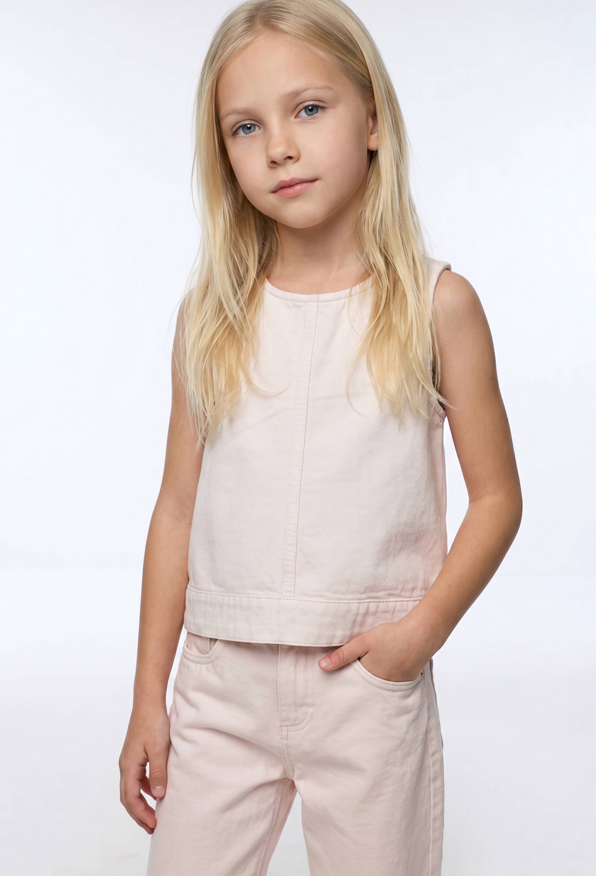 Top sans manches en twill, Rose, large image number 0.0