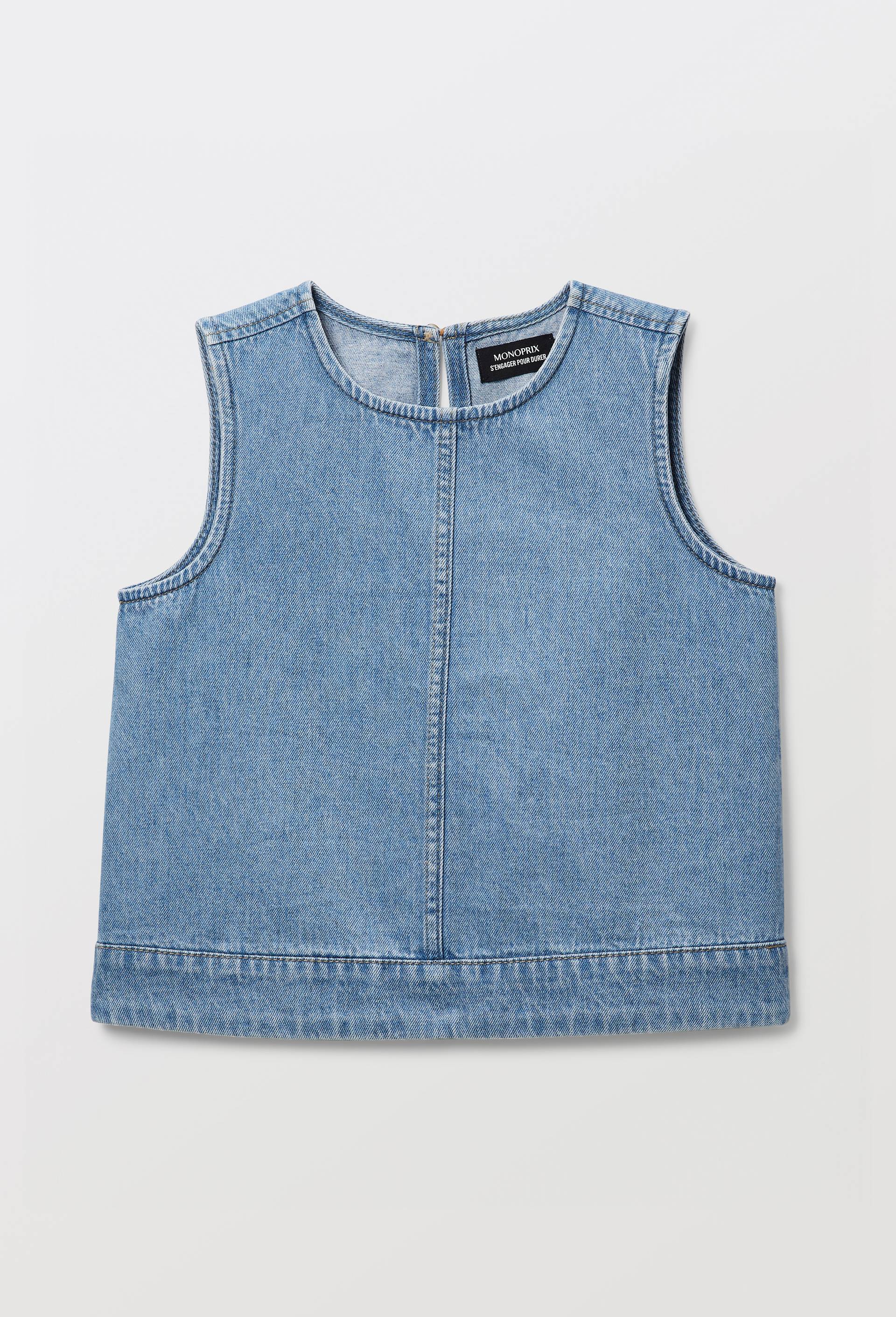 Top sans manches en jean, Bleu clair, large image number 1