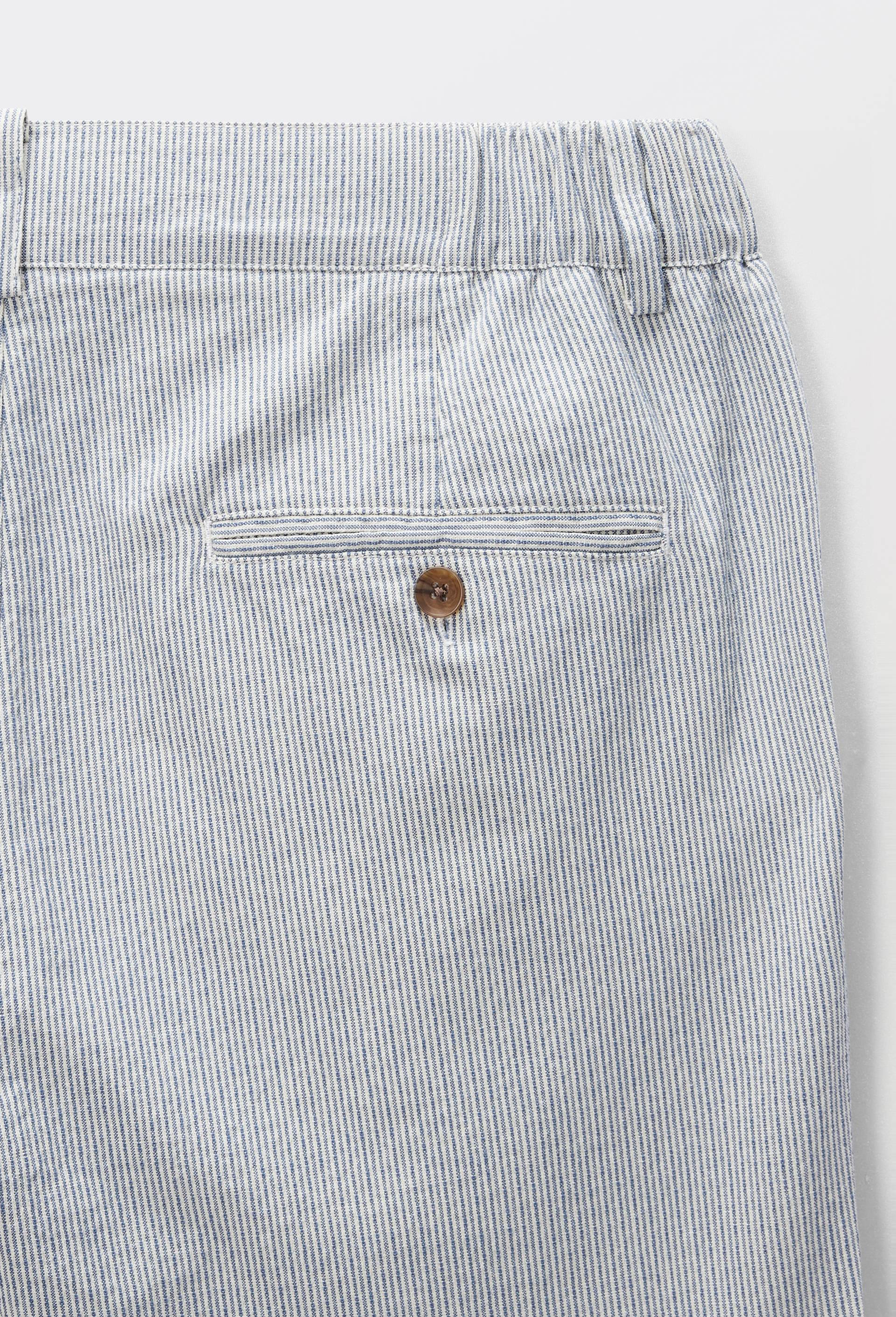 Bermuda boutonn&eacute; en coton, Bleu, large image number 4.0