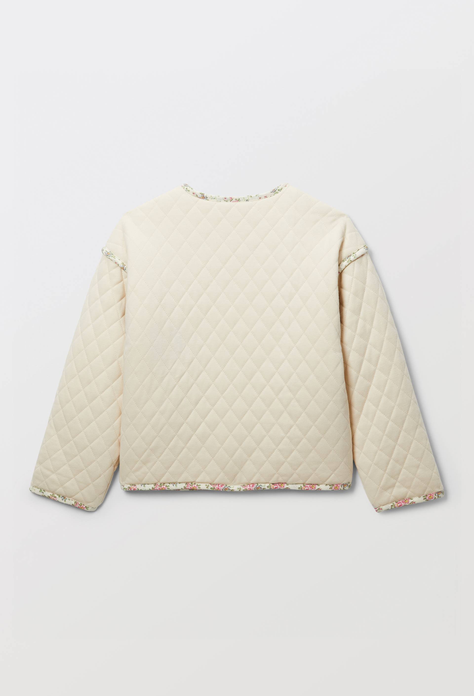 Veste en coton matelass&eacute;e fleurie, Beige clair, large image number 2