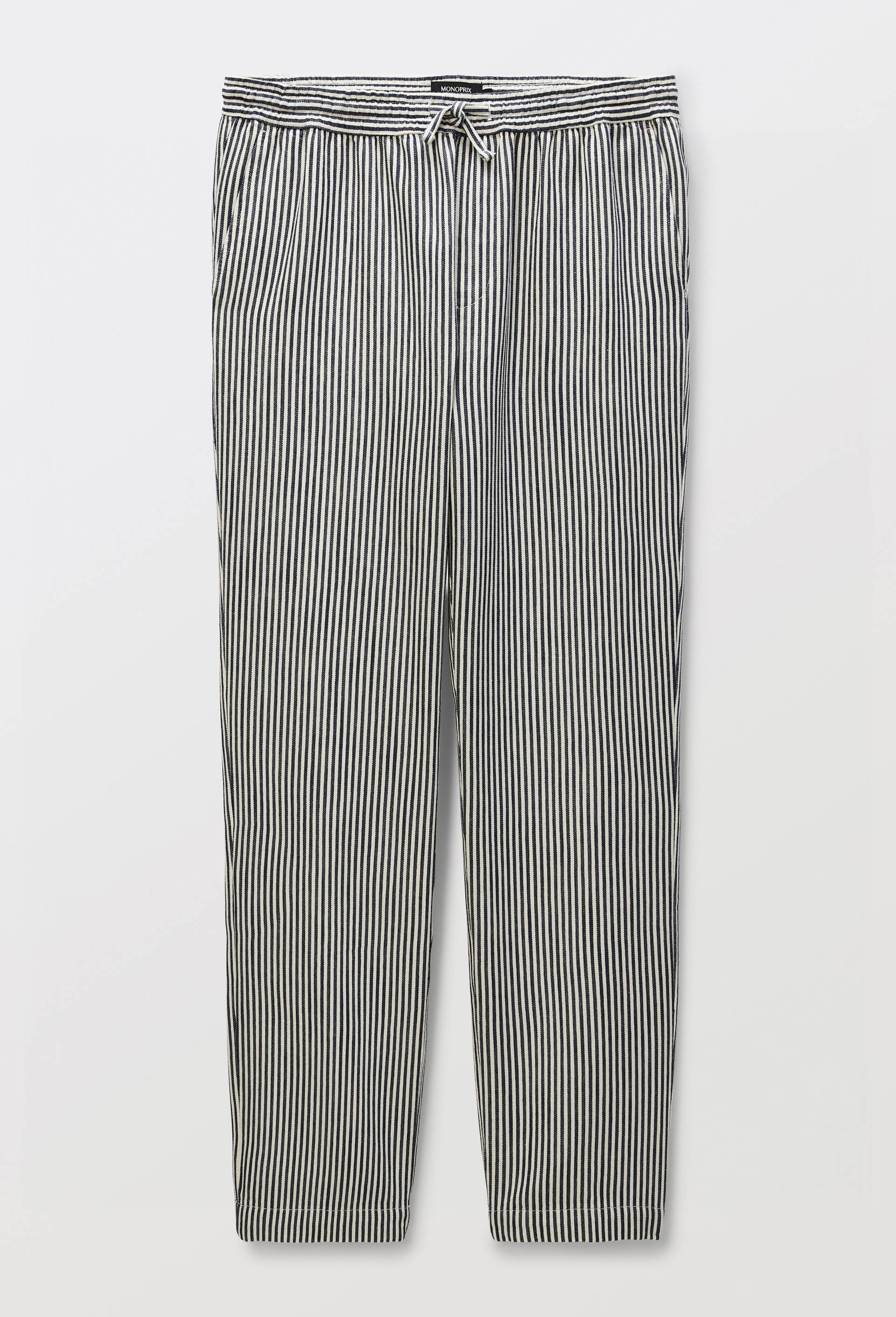 Pantalon taille &eacute;lastiqu&eacute;e en coton BIO GOTS, Bleu fonc&eacute;, large image number 3