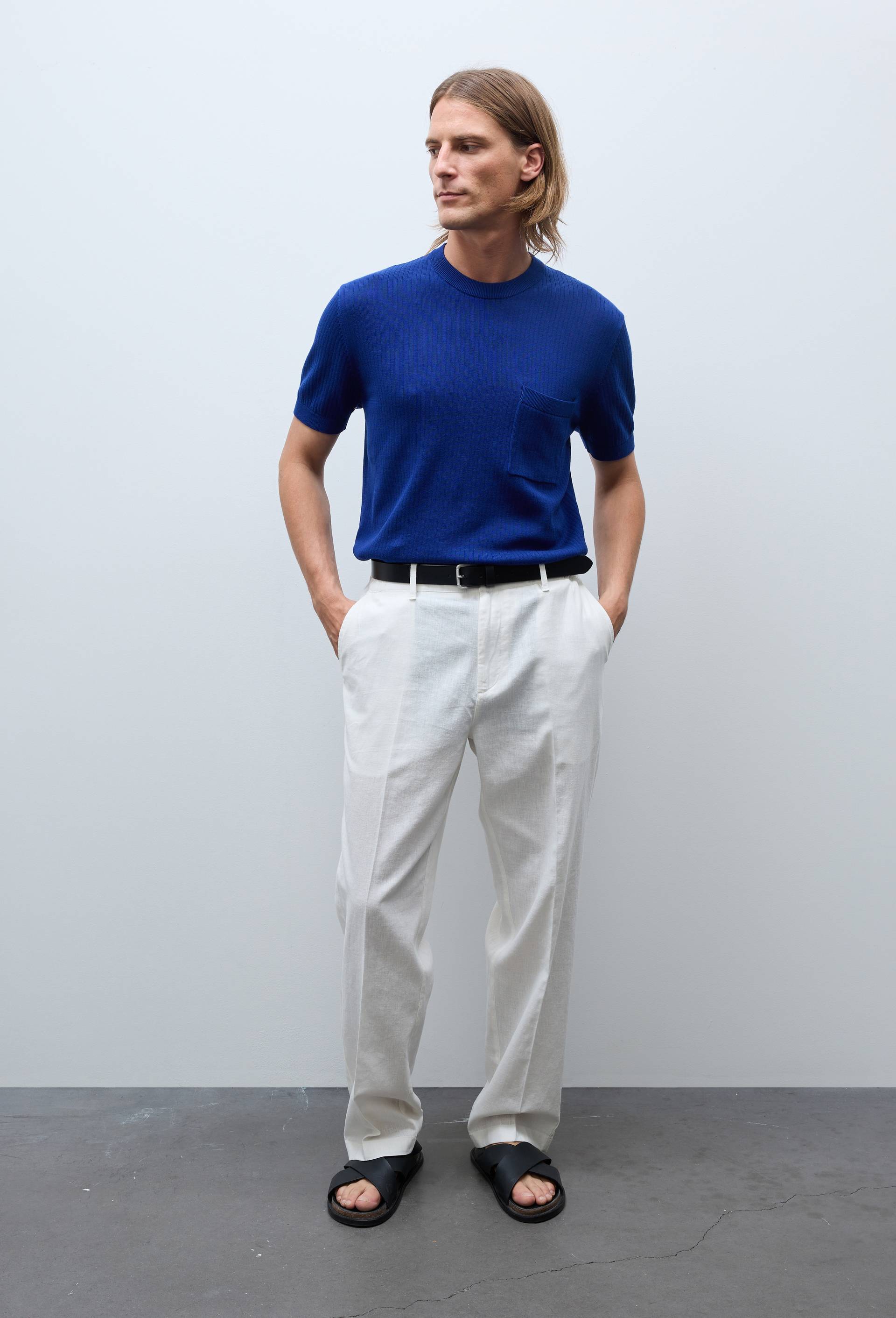 Pantalon  en lin et coton, Beige clair, large image number 0.0