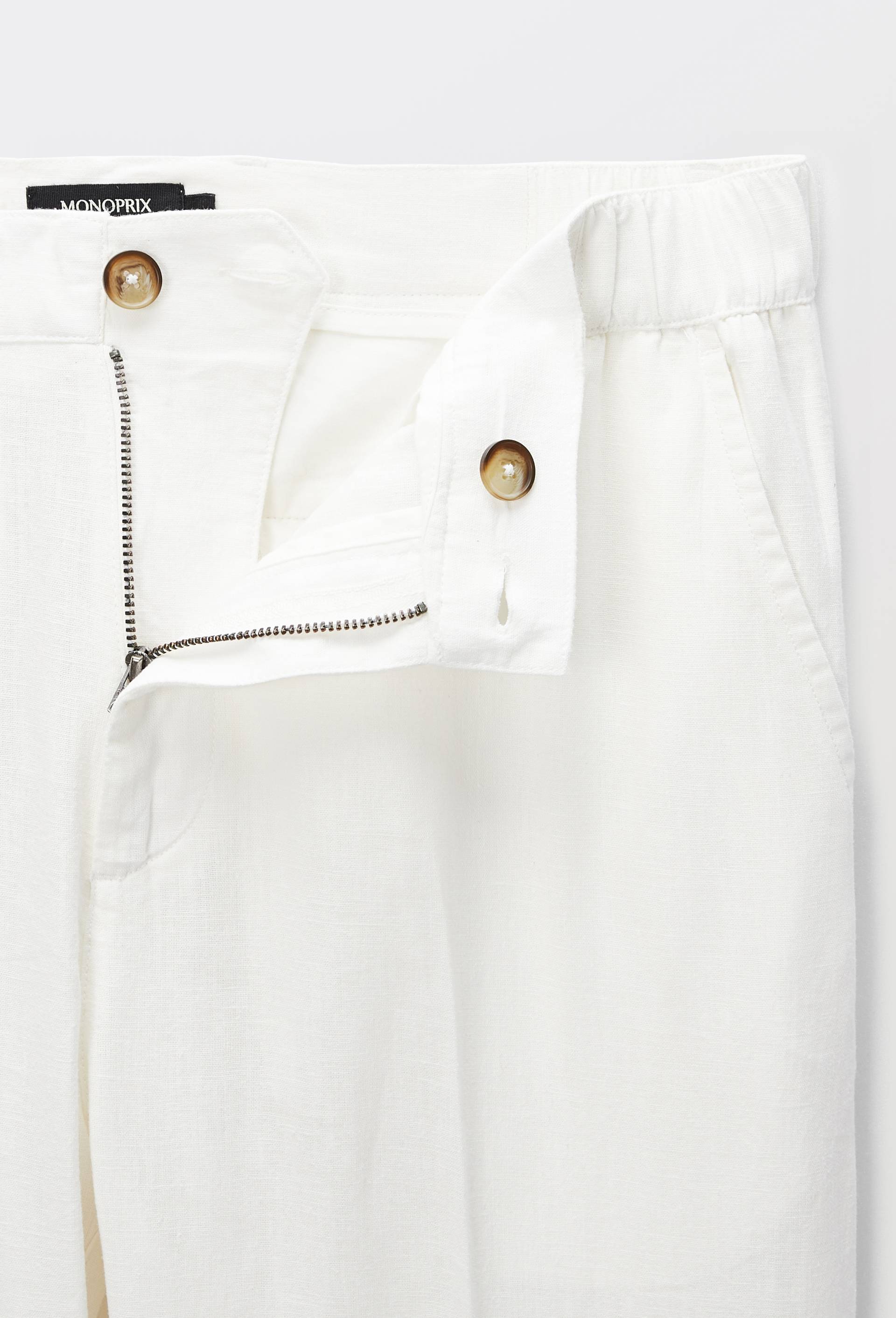 Pantalon  en lin et coton, Beige clair, large image number 3