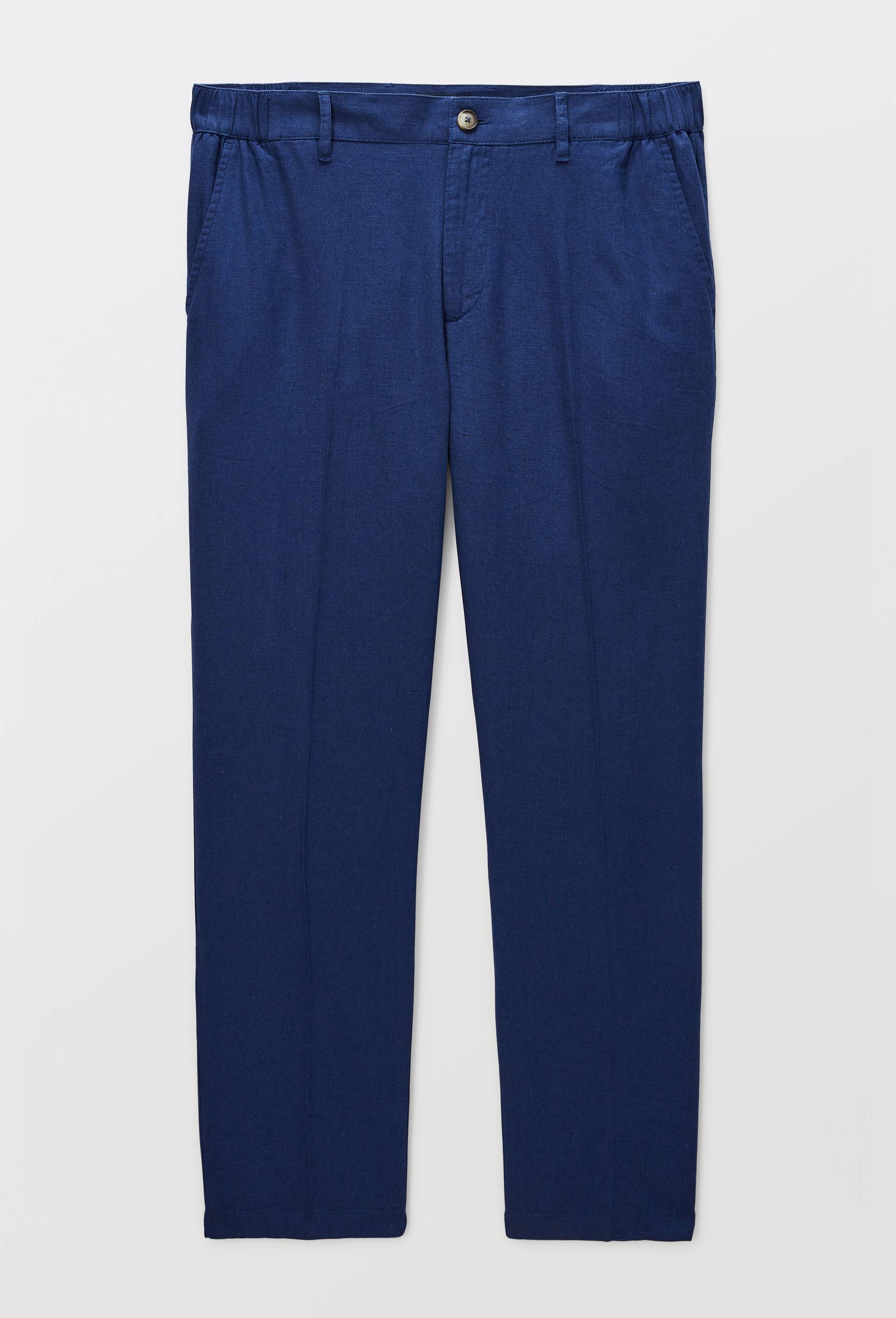 Pantalon  en lin et coton, Bleu fonc&eacute;, large image number 2