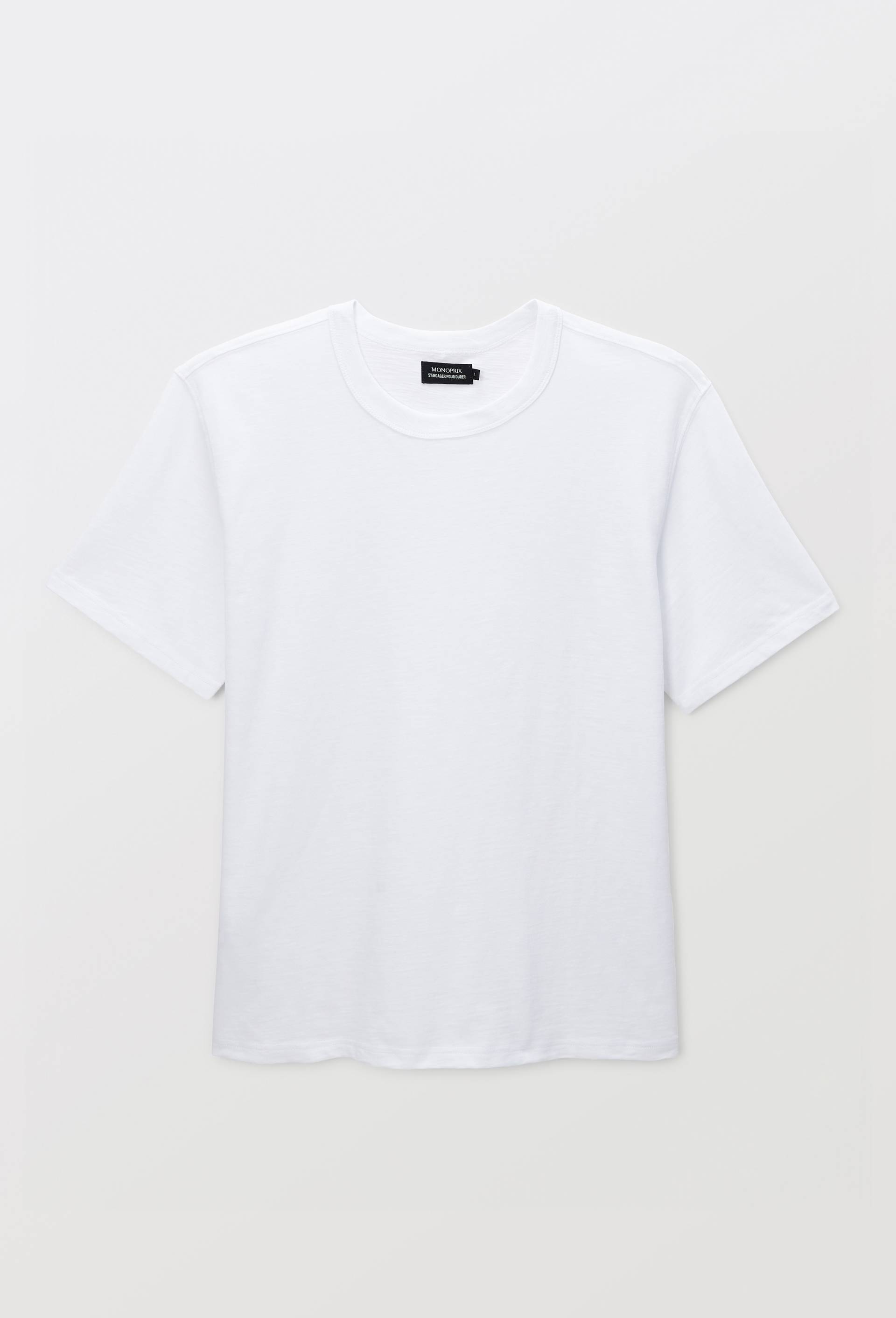 T-shirt manches courtes en coton slub BIO GOTS, Blanc, large image number 2