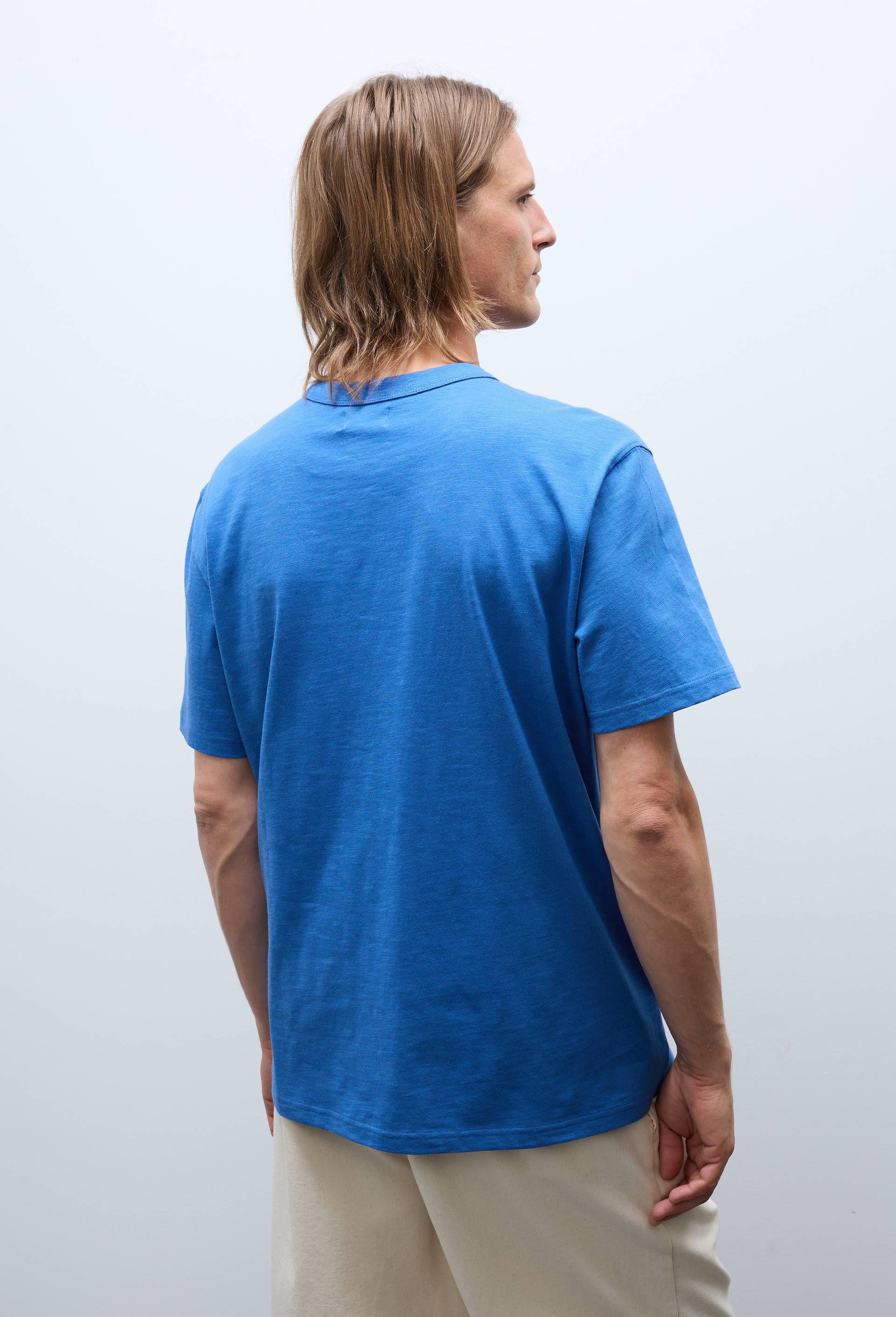 T-shirt manches courtes en coton slub BIO GOTS, Bleu, large image number 1