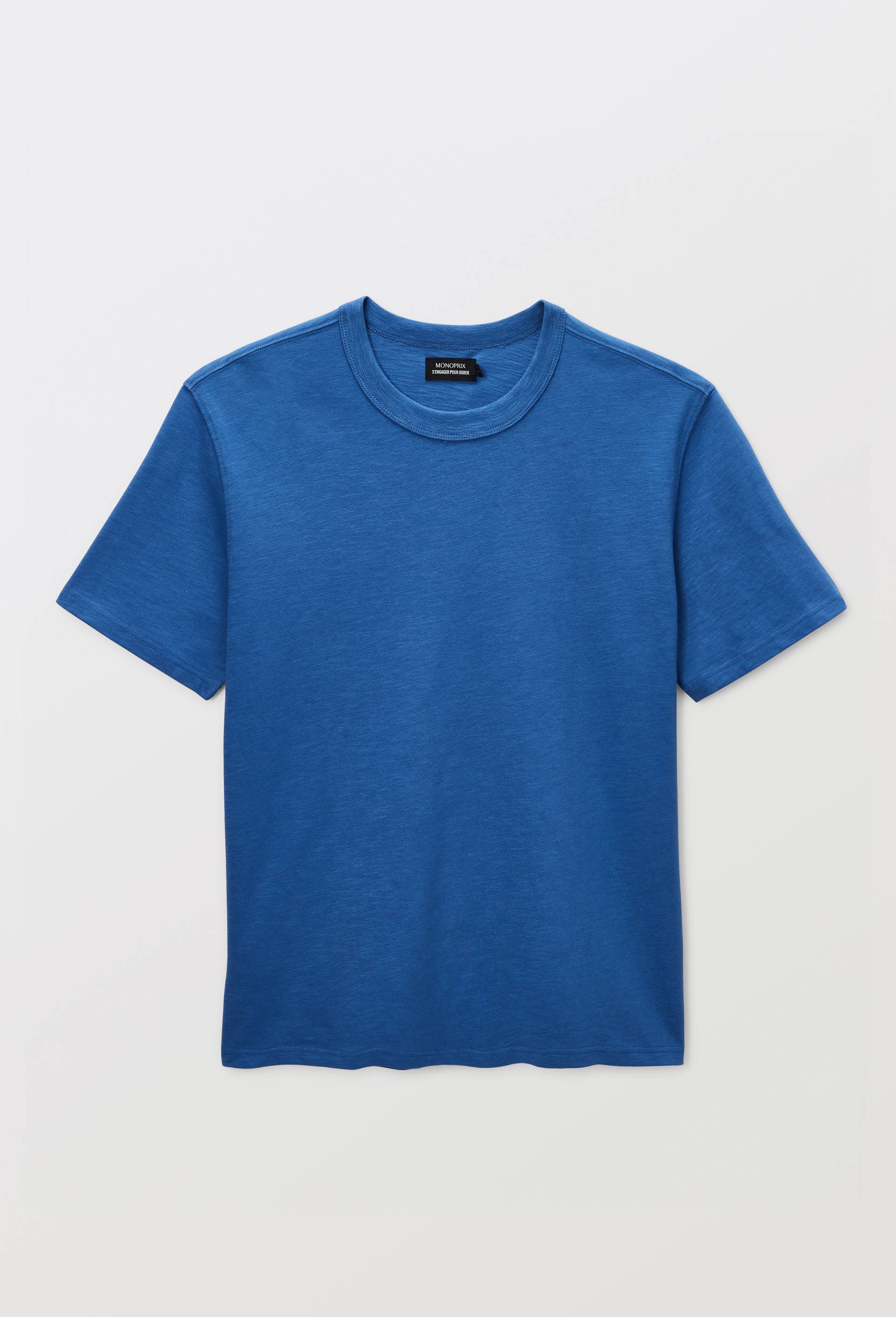 T-shirt manches courtes en coton slub BIO GOTS, Bleu, large image number 2