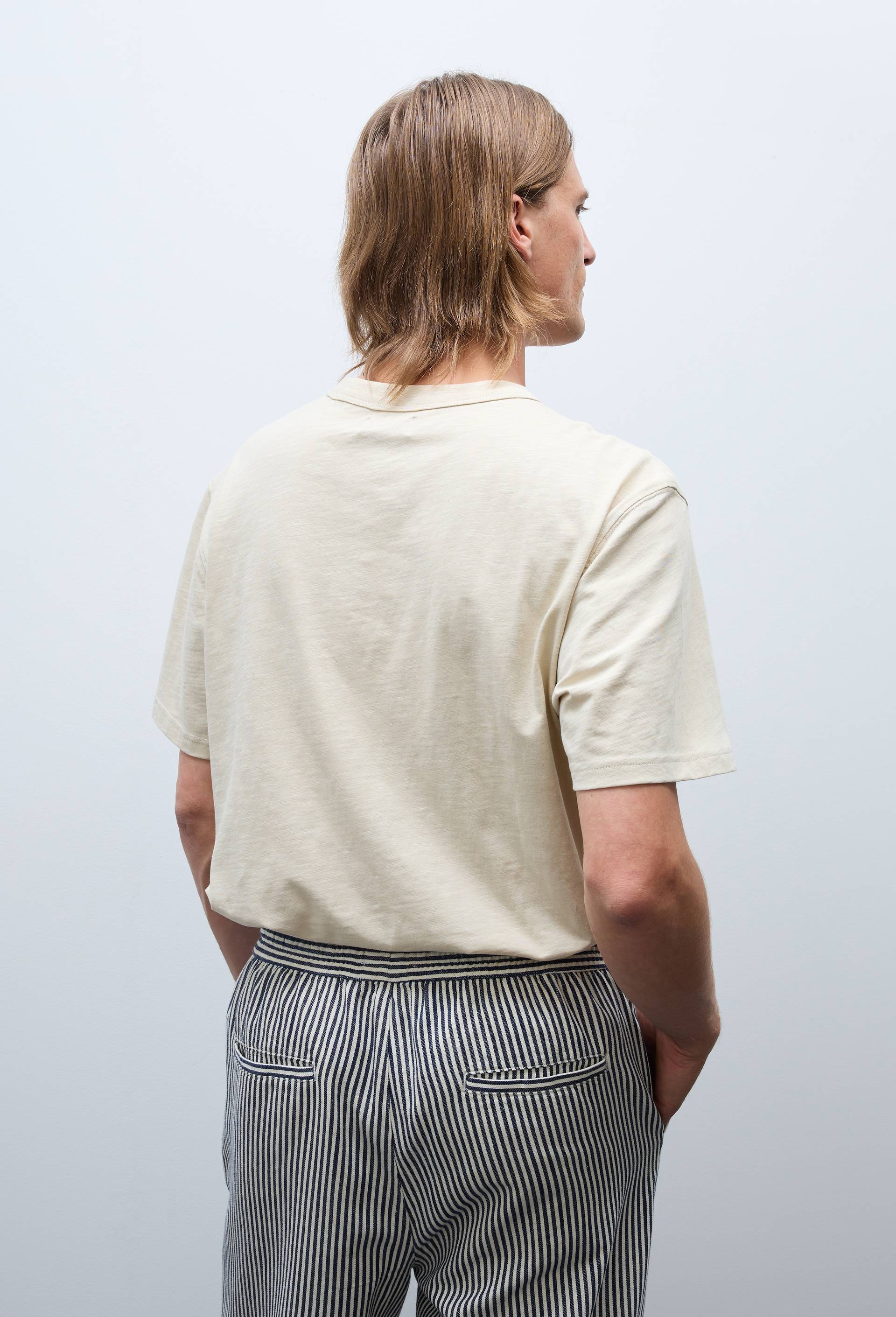 T-shirt manches courtes en coton slub BIO GOTS, Beige, large image number 2.0
