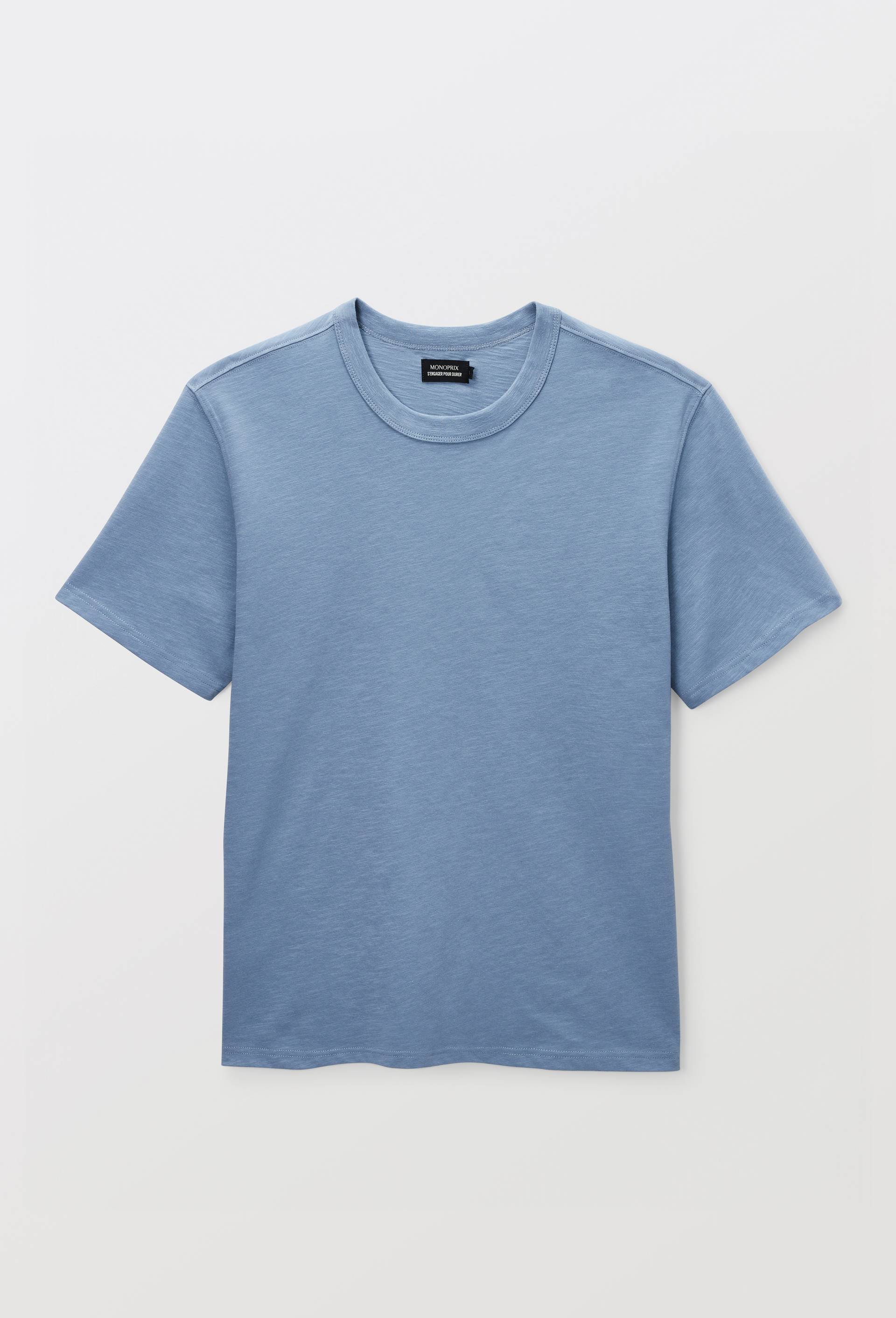T-shirt manches courtes en coton slub BIO GOTS, Bleu, large image number 2