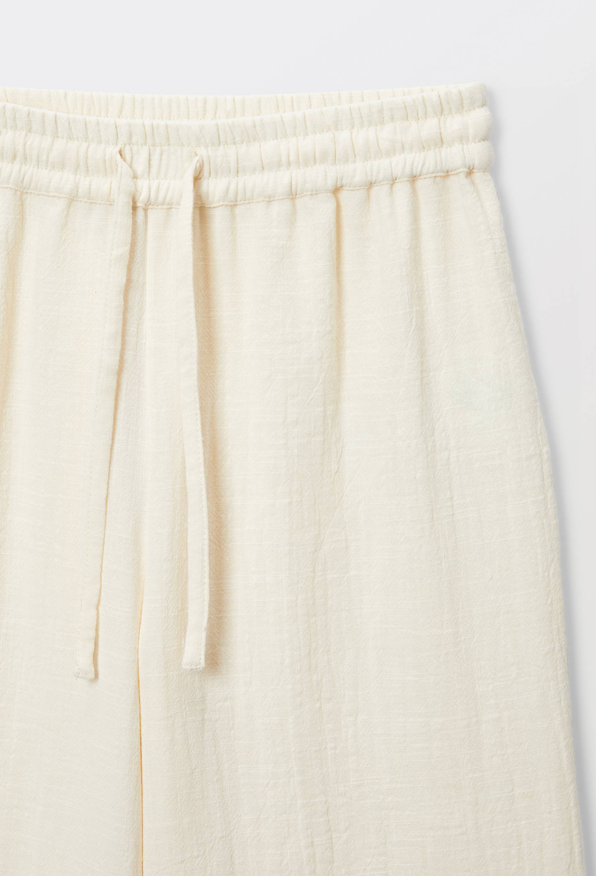 Pantalon taille &eacute;lastiqu&eacute;e fluide uni, Beige clair, large image number 3.0