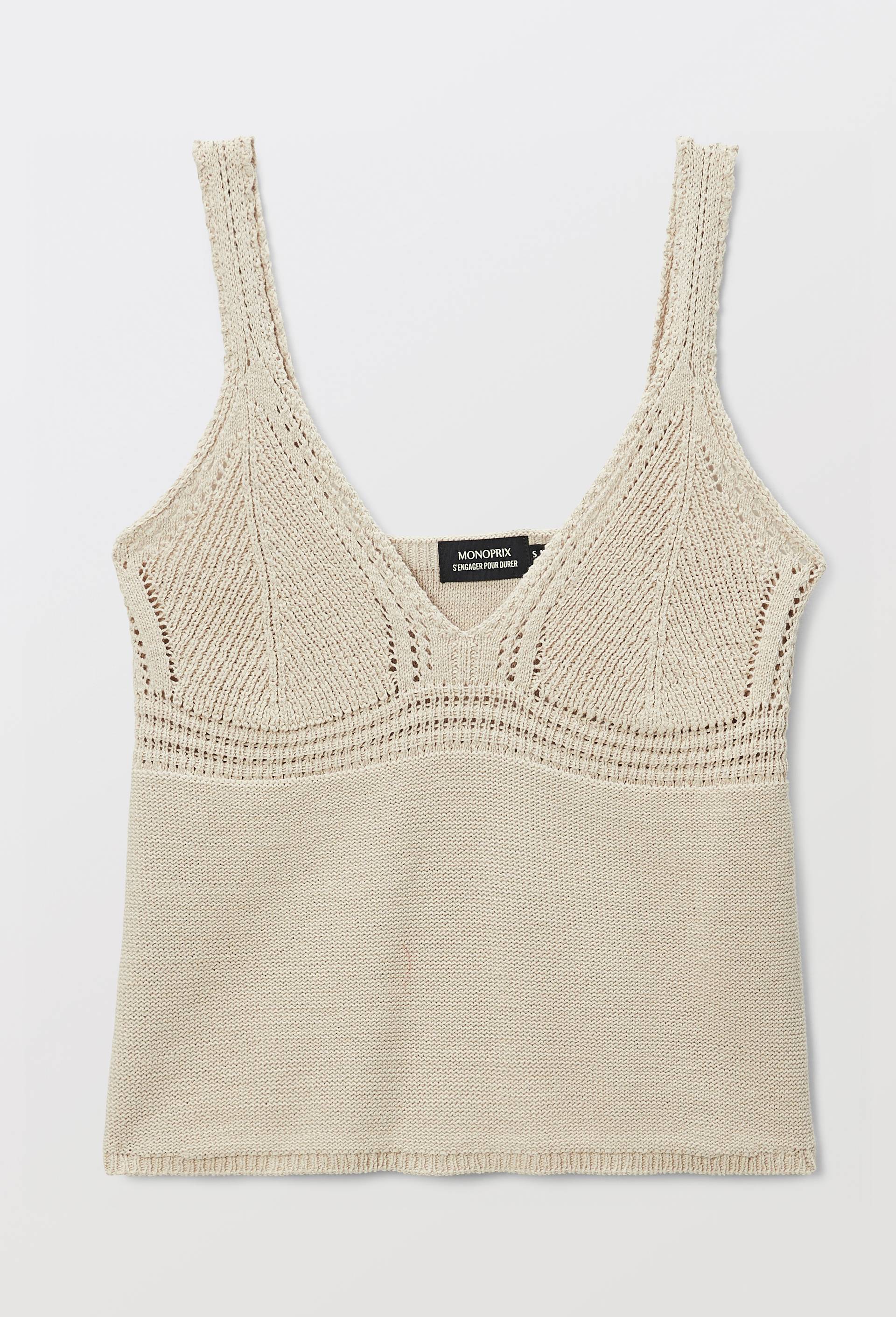 Top sans manches en crochet, Beige, large image number 2