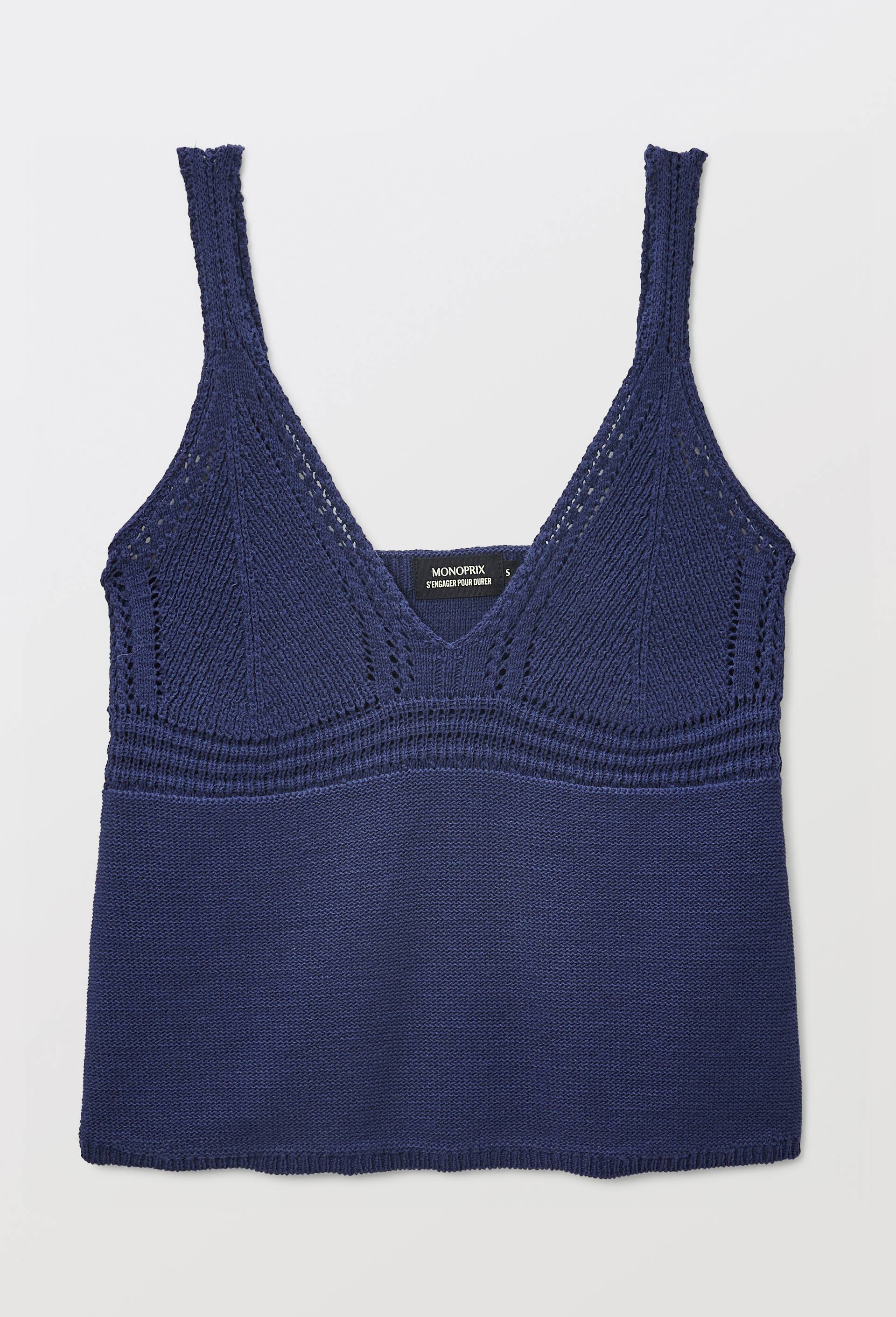 Top sans manches en crochet, Bleu fonc&eacute;, large image number 2