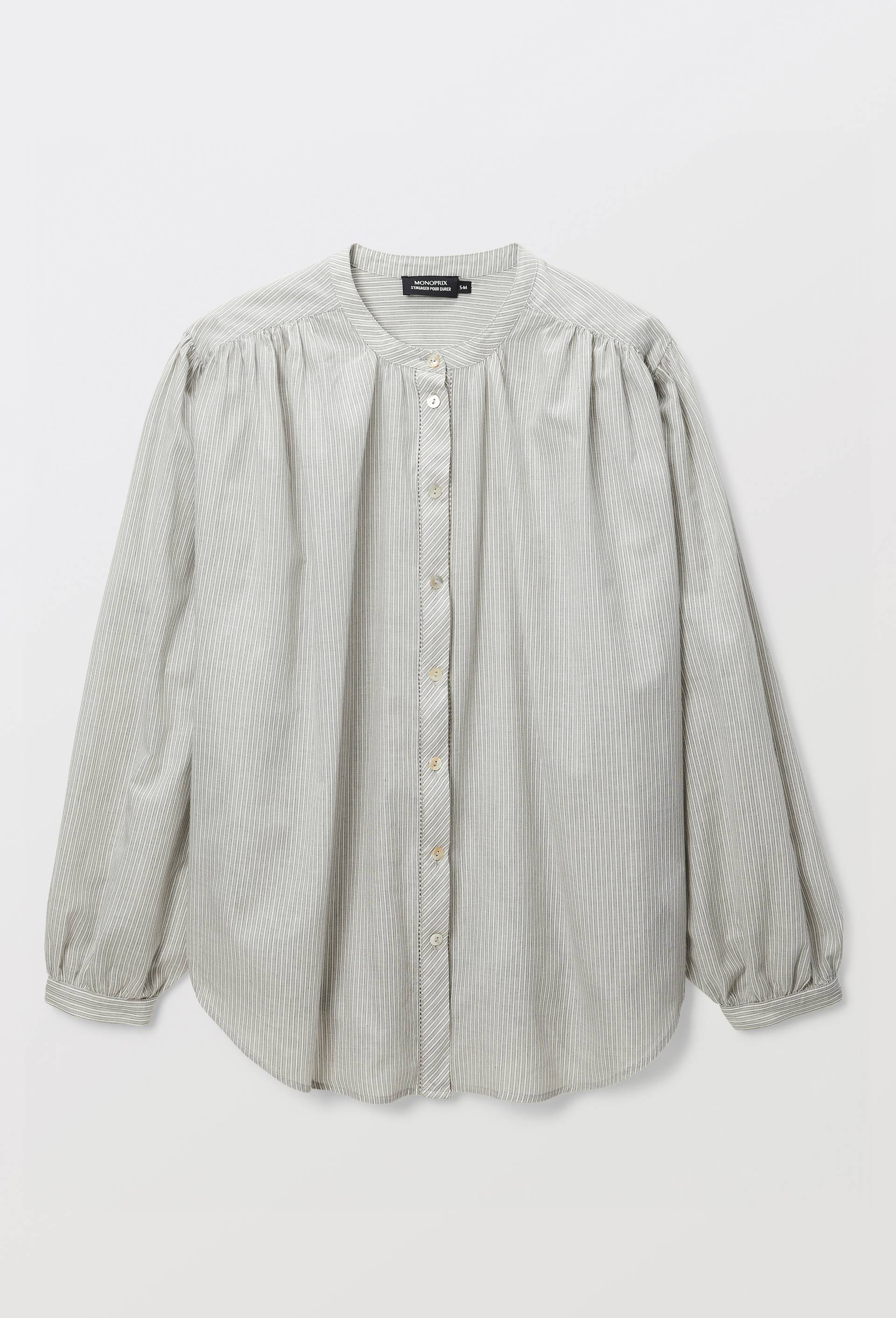 Blouse manches trois quarts en coton BIO GOTS, Bleu clair, large image number 2