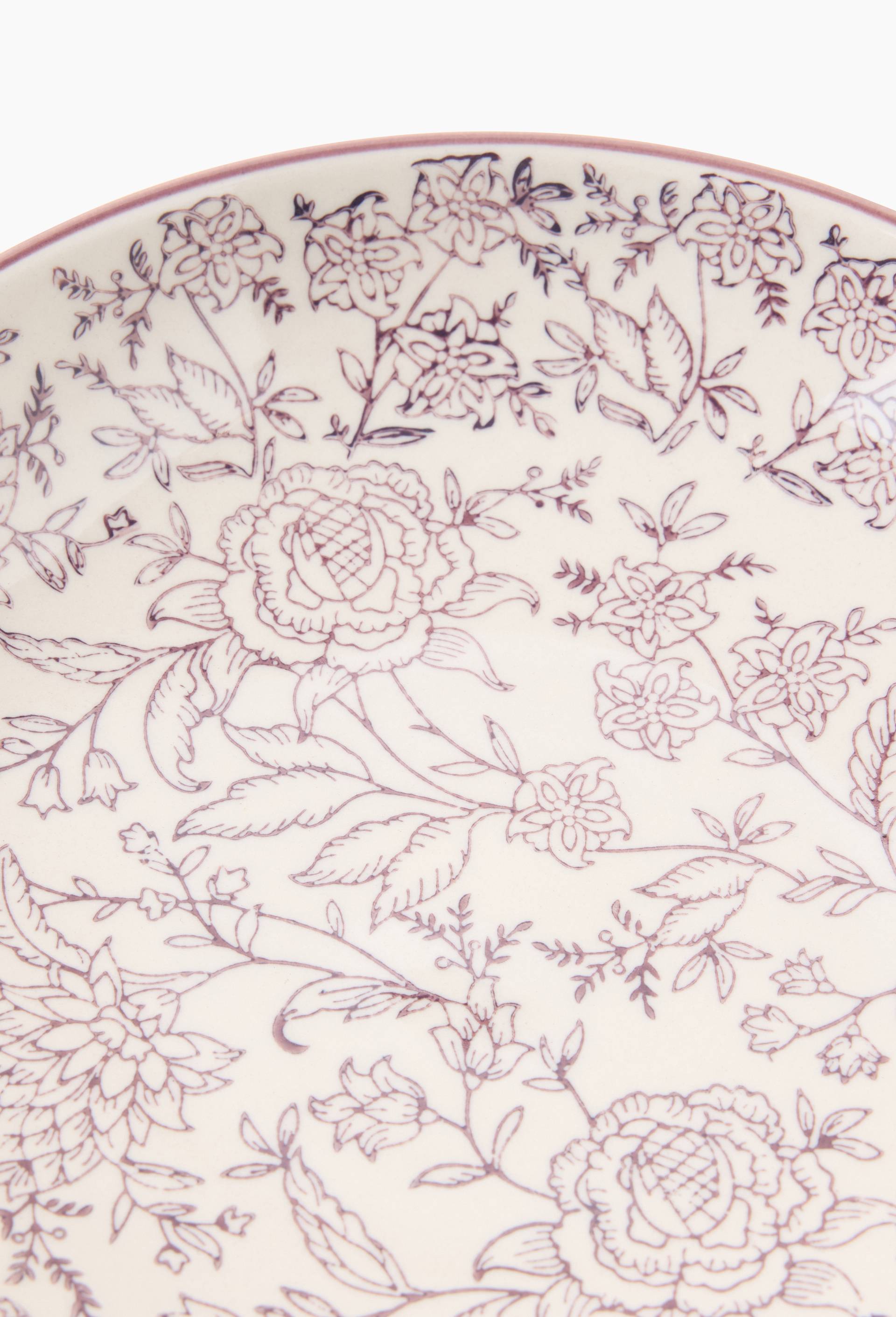 Assiette creuse, finition imprim&eacute;e, 20cm, Ecru, large image number 1