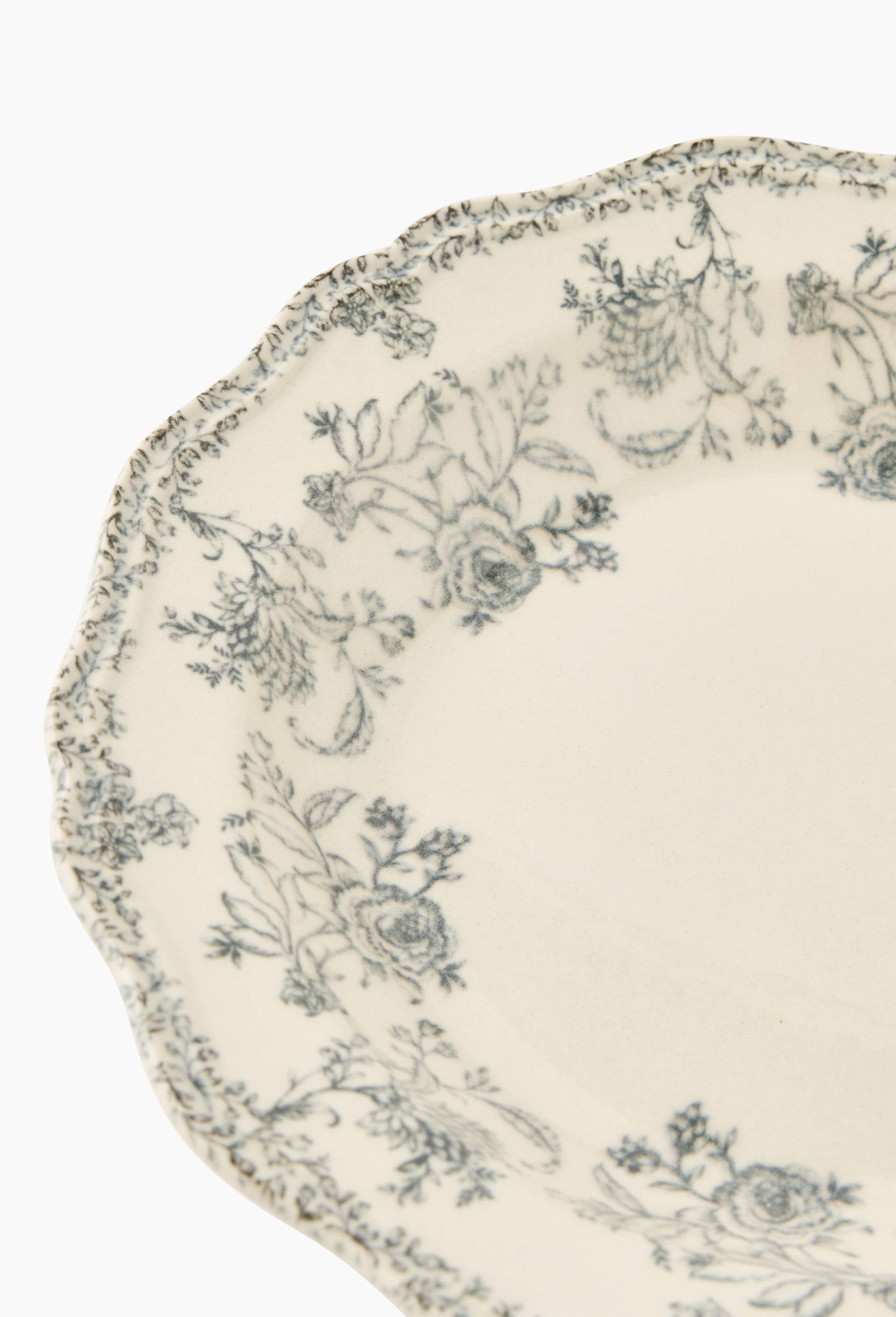 Assiette creuse, finition imprim&eacute;e, 21cm, Ecru, large image number 1.0