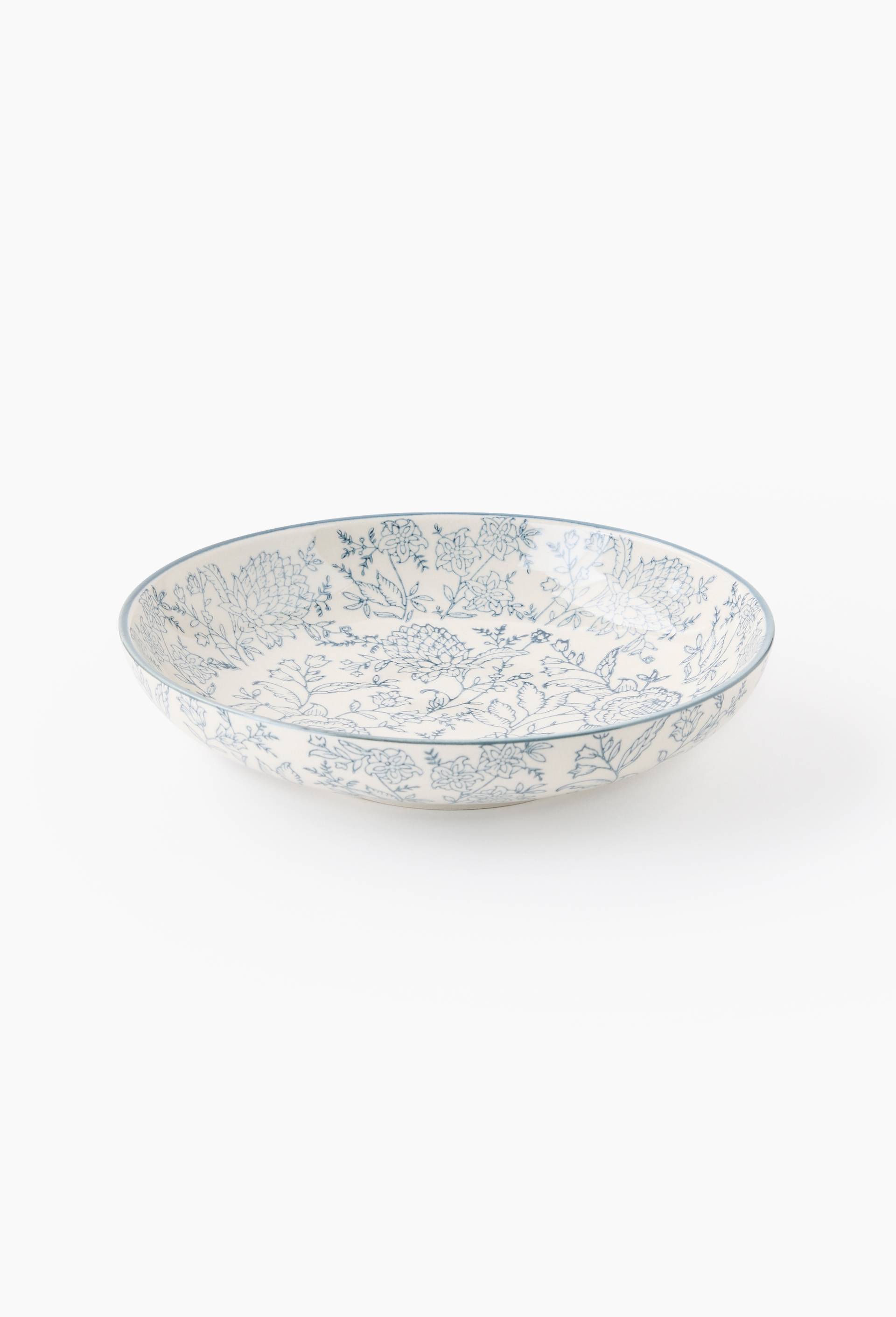 Assiette creuse, finition imprim&eacute;e, 20cm, Ecru, large image number 0