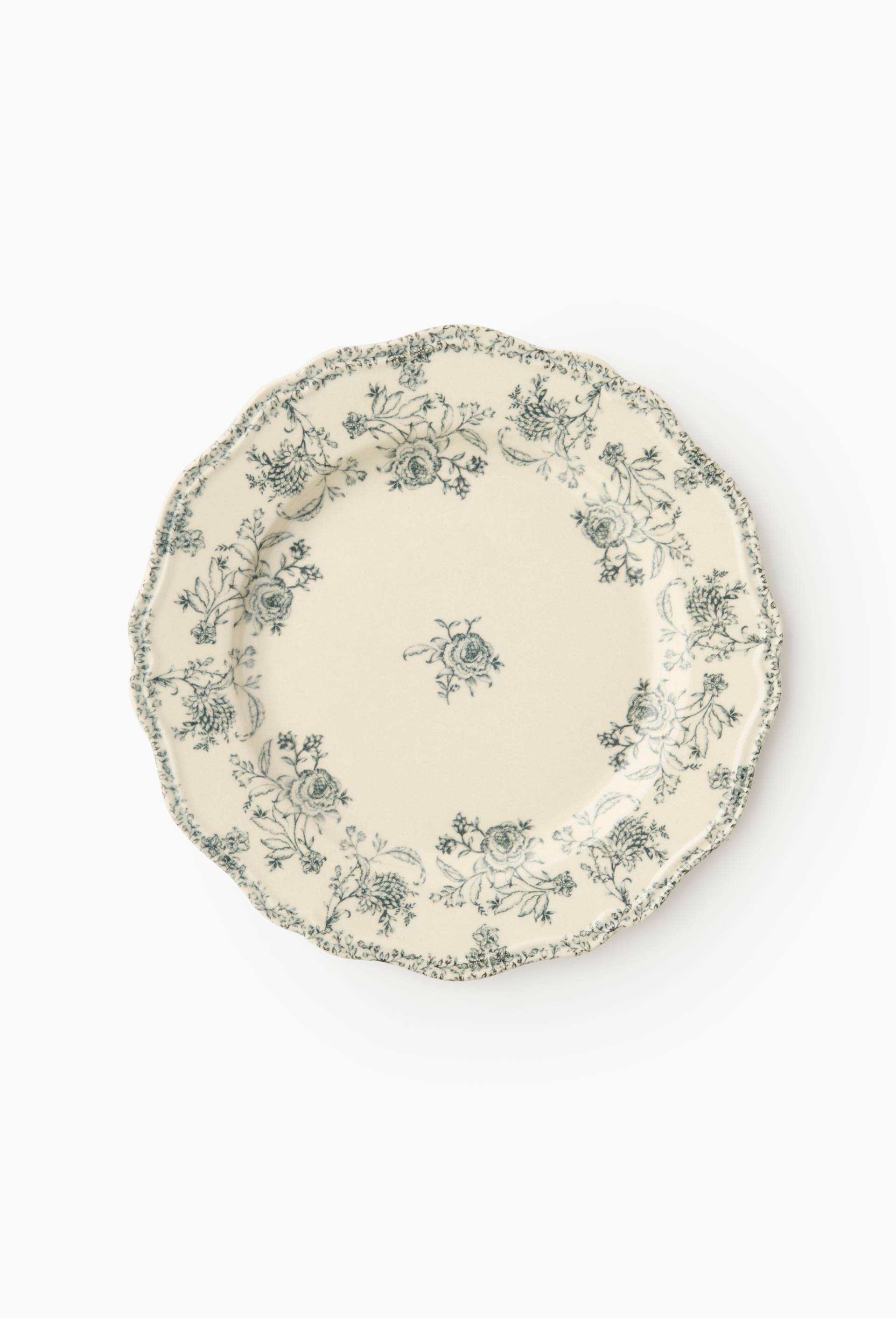 Assiette plate finition imprim&eacute;e, 26cm, Ecru, large image number 0