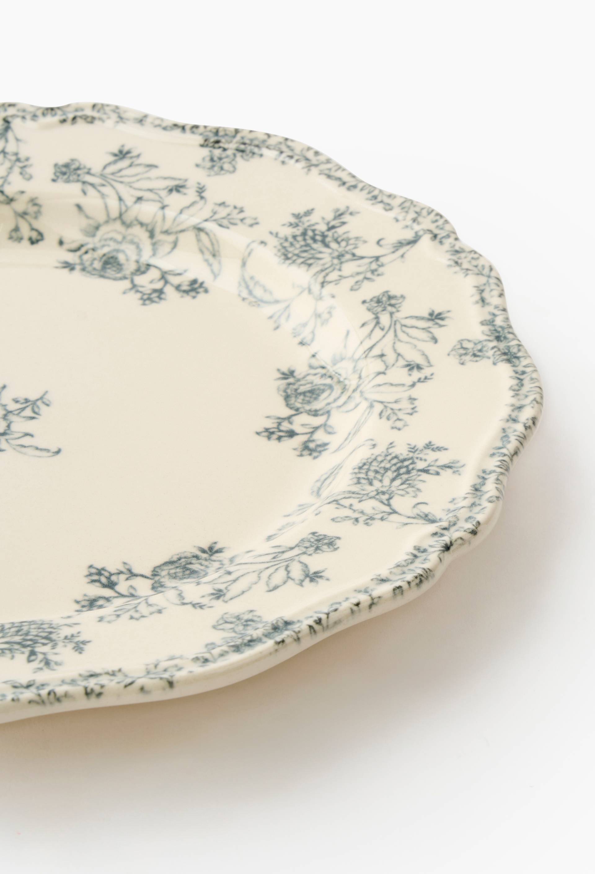 Assiette plate finition imprim&eacute;e, 26cm, Ecru, large image number 1.0