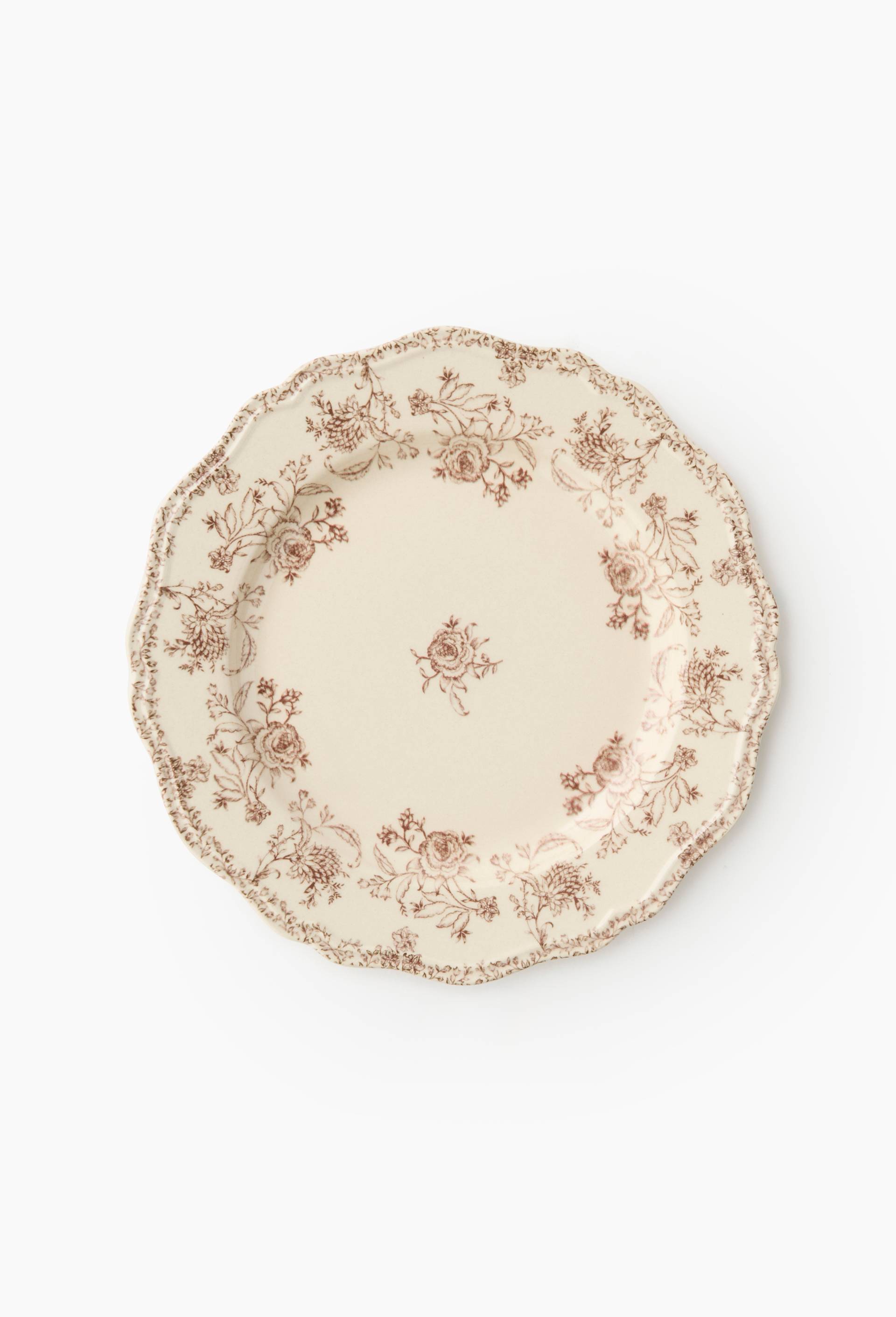 Assiette plate finition imprim&eacute;e, 26cm, Ecru, large image number 0.0