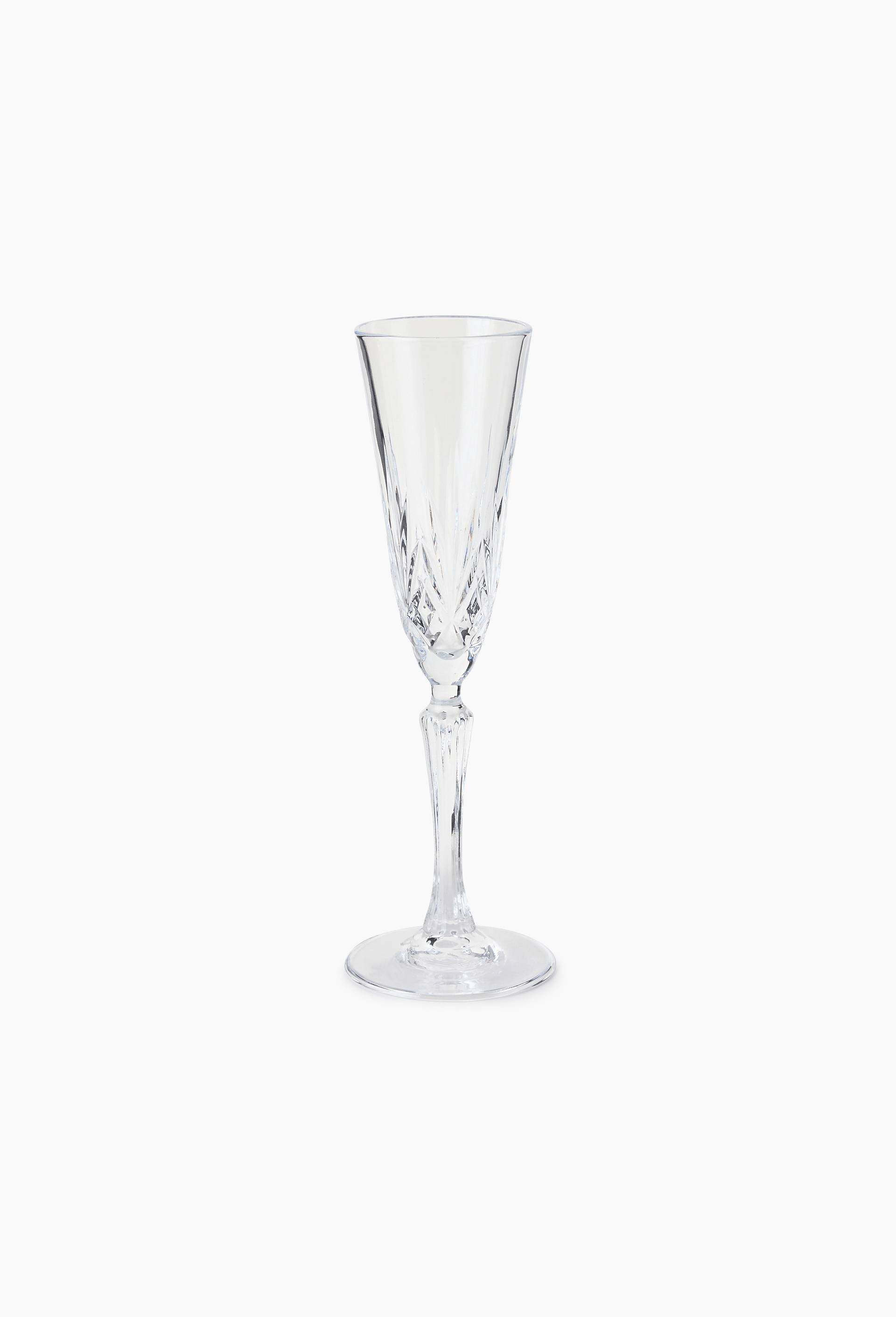 Flute &agrave; champagne, finition grav&eacute;e, 14cl, Transparent, large image number 0