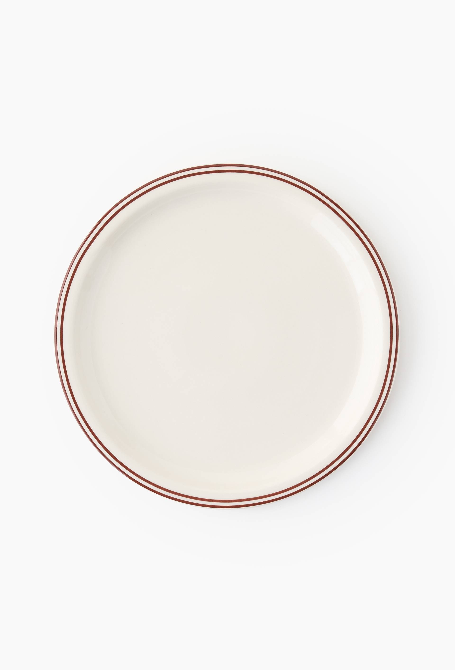 Assiette plate, finition liser&eacute;, 25cm, Ecru, large image number 0