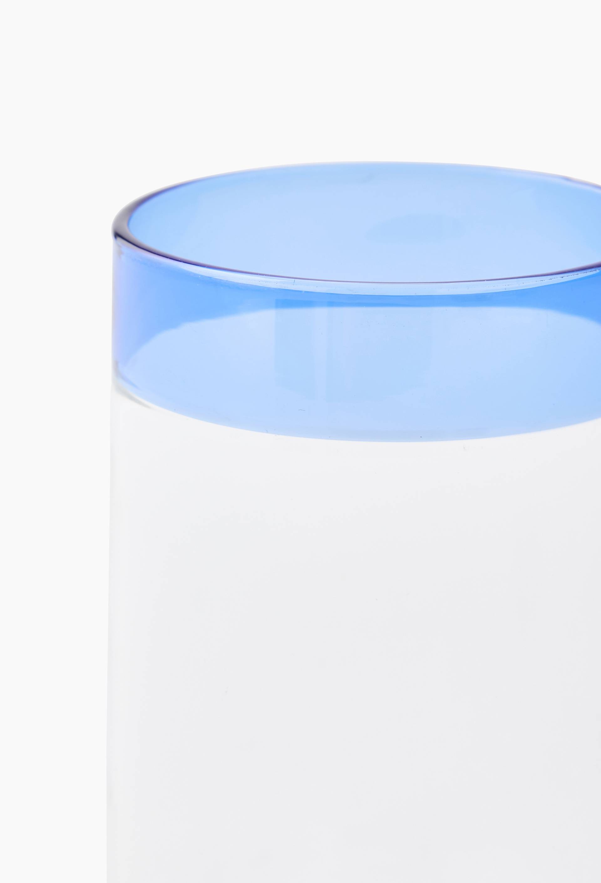 Verre &agrave; eau, finition liser&eacute; contrast&eacute;, 32cl, Bleu, large image number 1.0